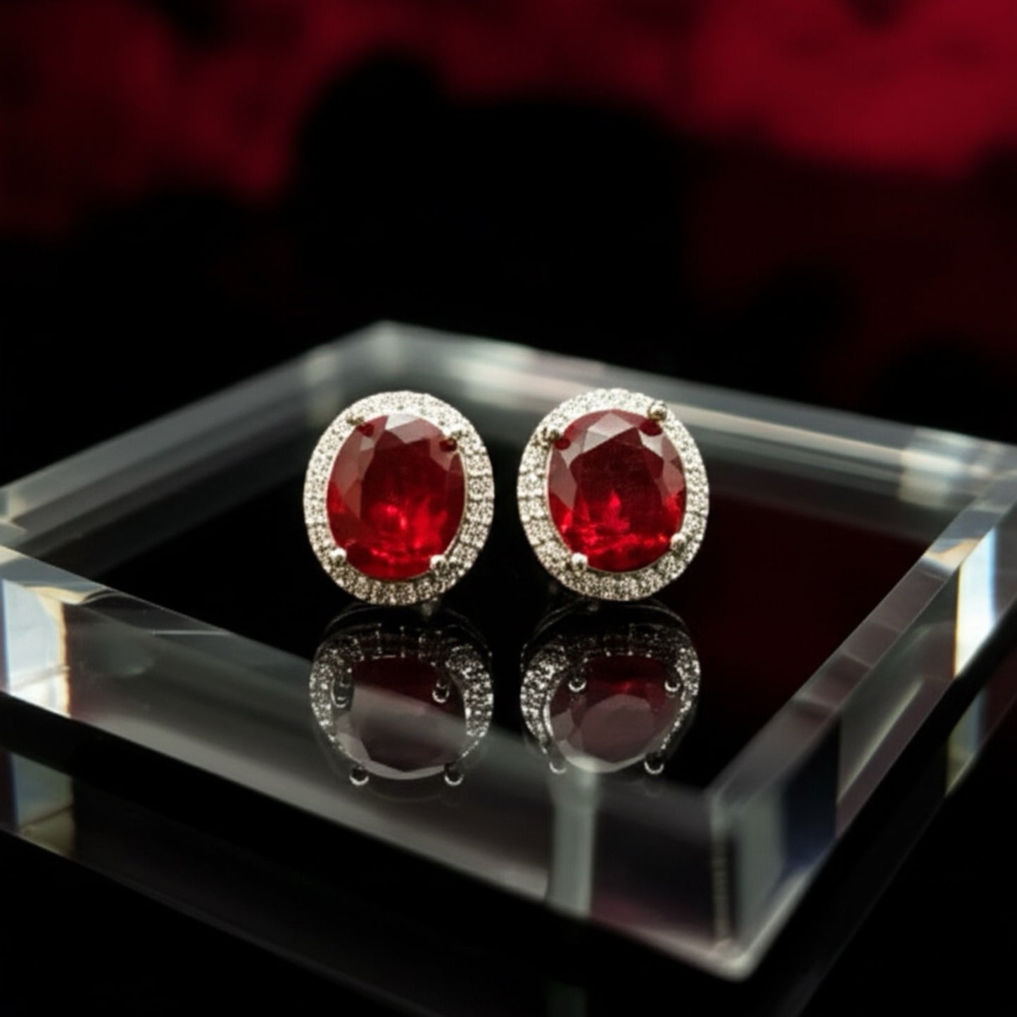 5046 CZ Earring With Gold/Rhodium Plating