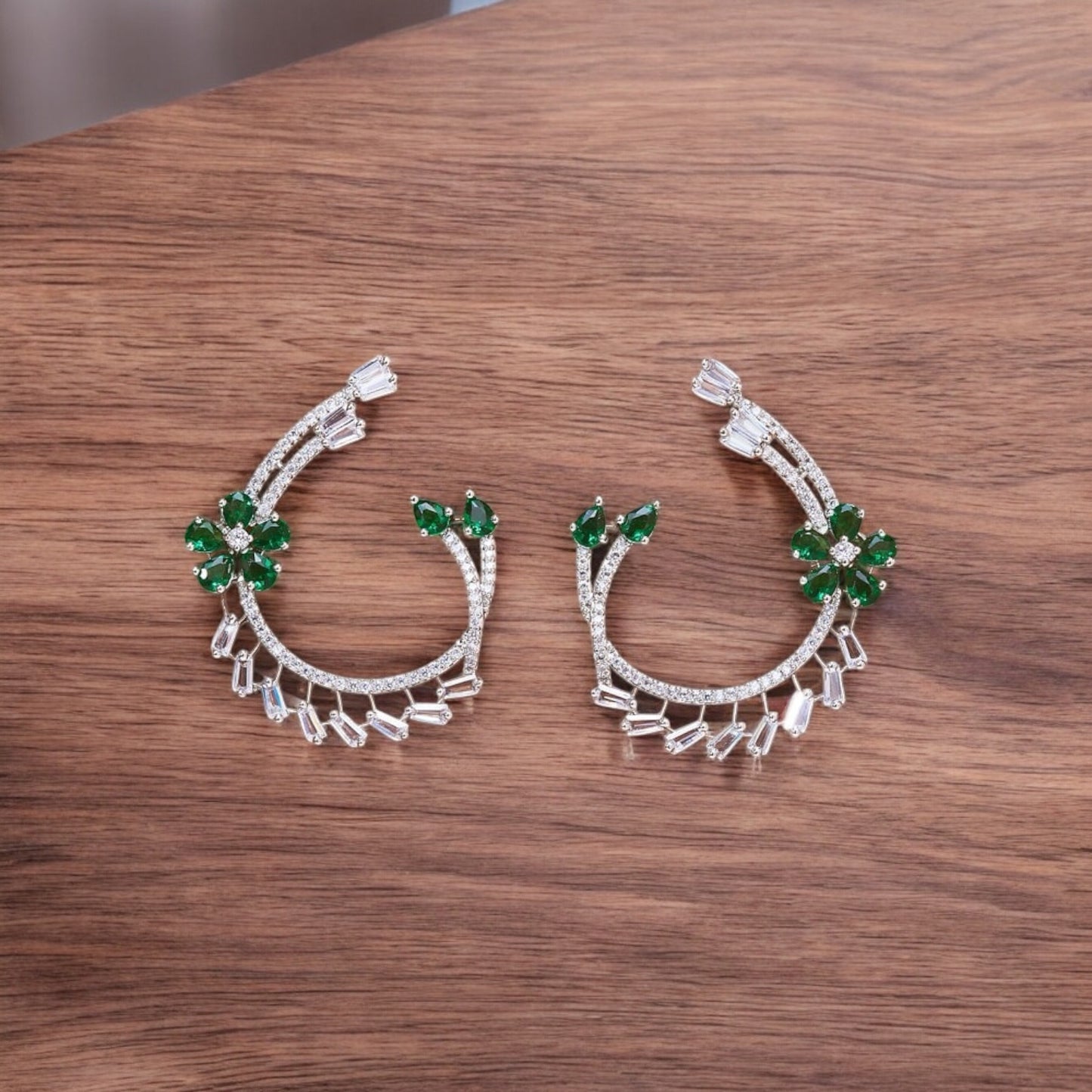 435693 CZ Earring With Gold/Rhodium Plating