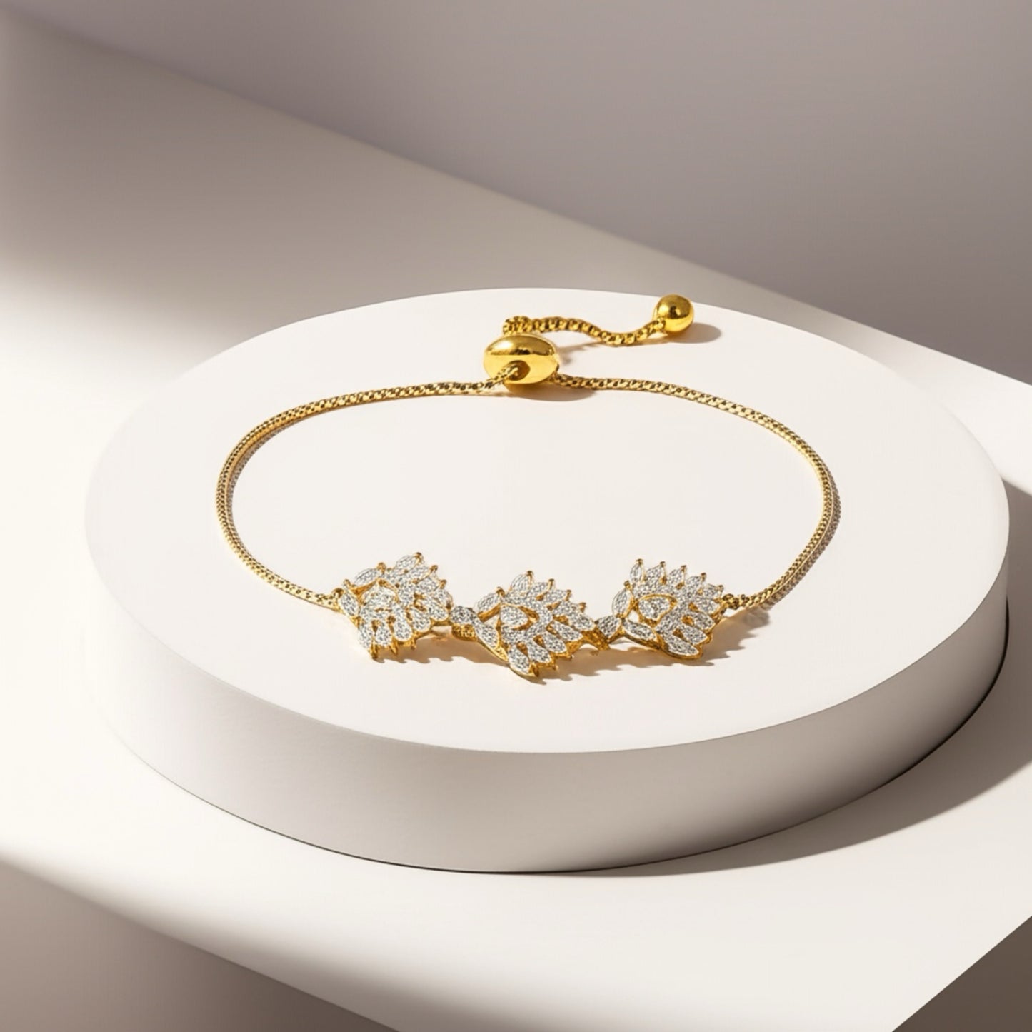 418851 Adjustable Bracelet With 2 Tone Plating-White