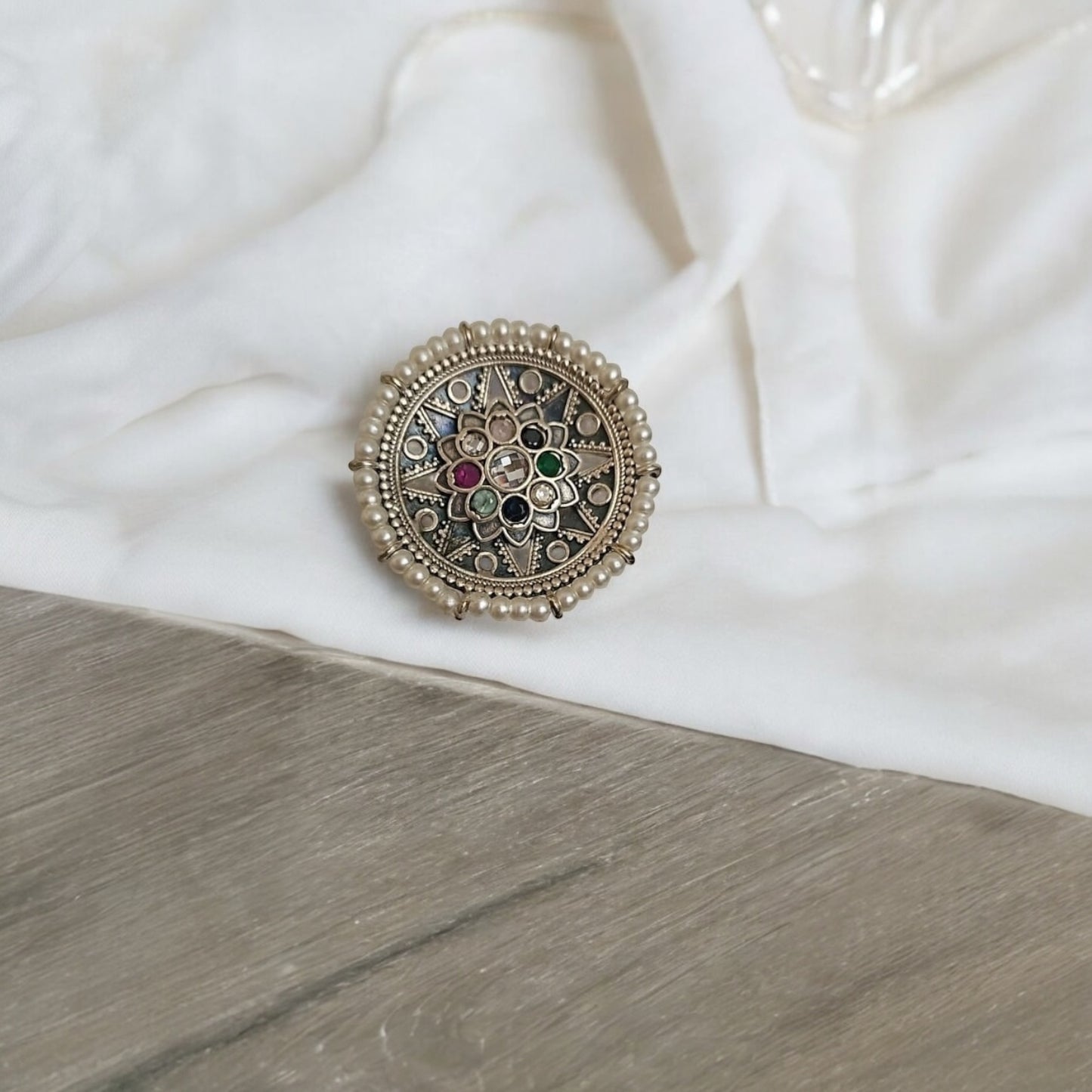 808056 Ring With Oxidised Plating