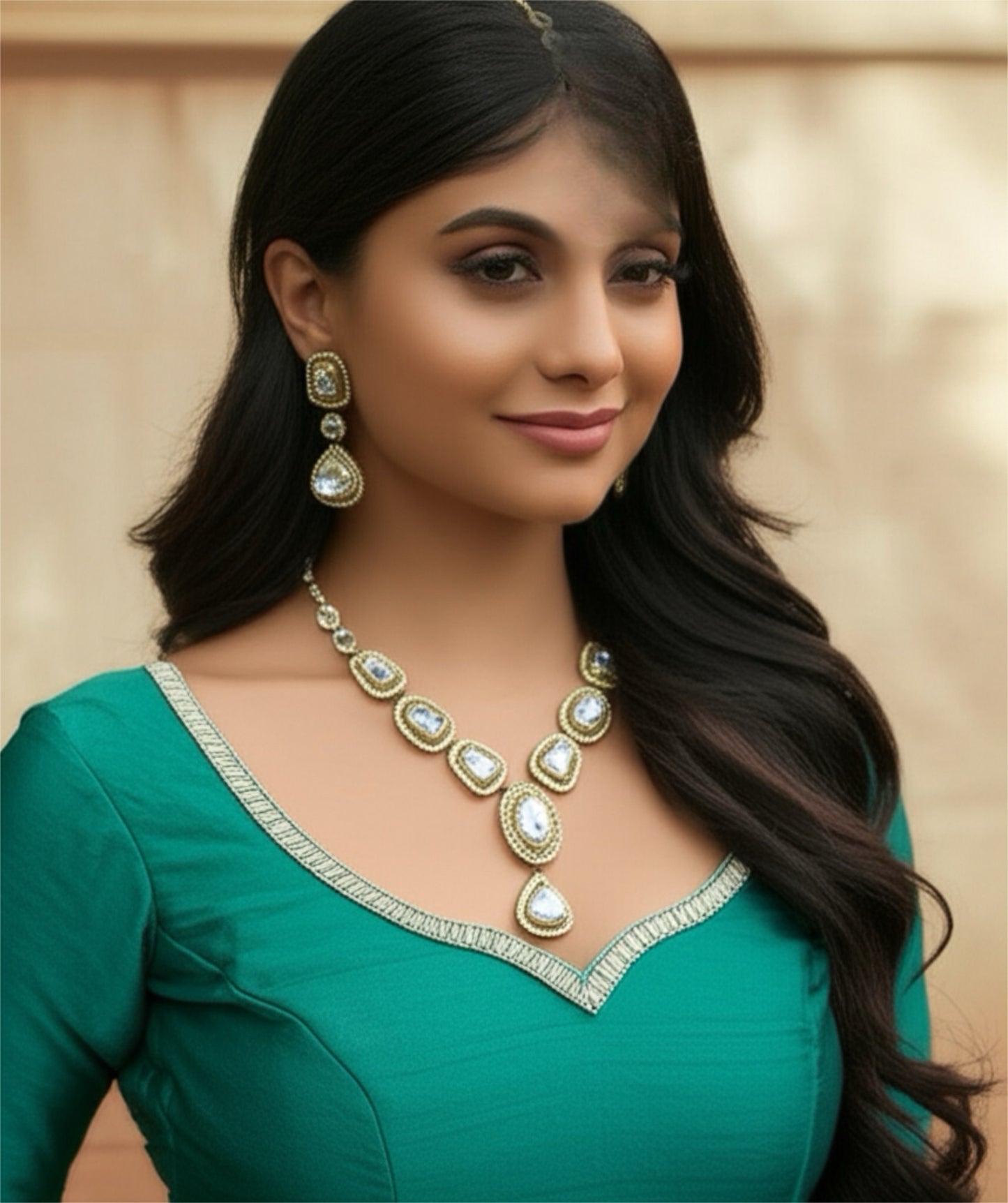 222814 Necklace Set-Indowestern