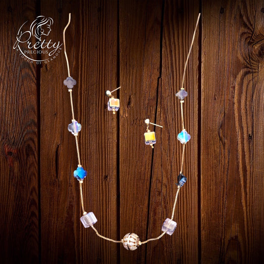 430900 Cz Classic Mala Necklace With 2 Tone Plating-Multi