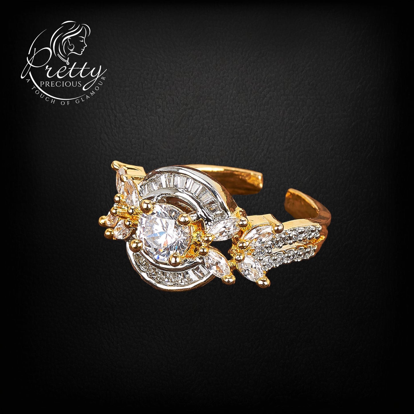 424089 Cubic Zirconia Adjustable Ring