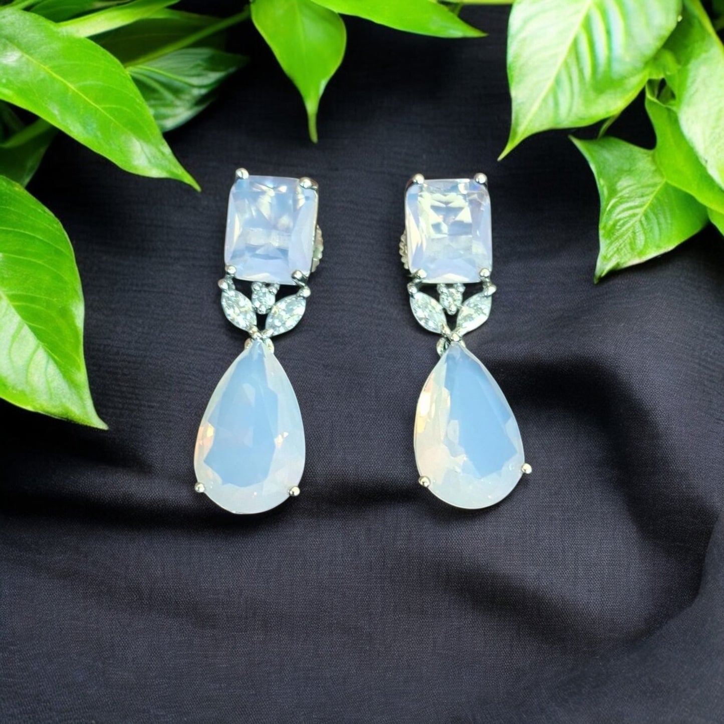 92459-ER  CZ Earring With Gold/Rhodium Plating-Hydra Pink