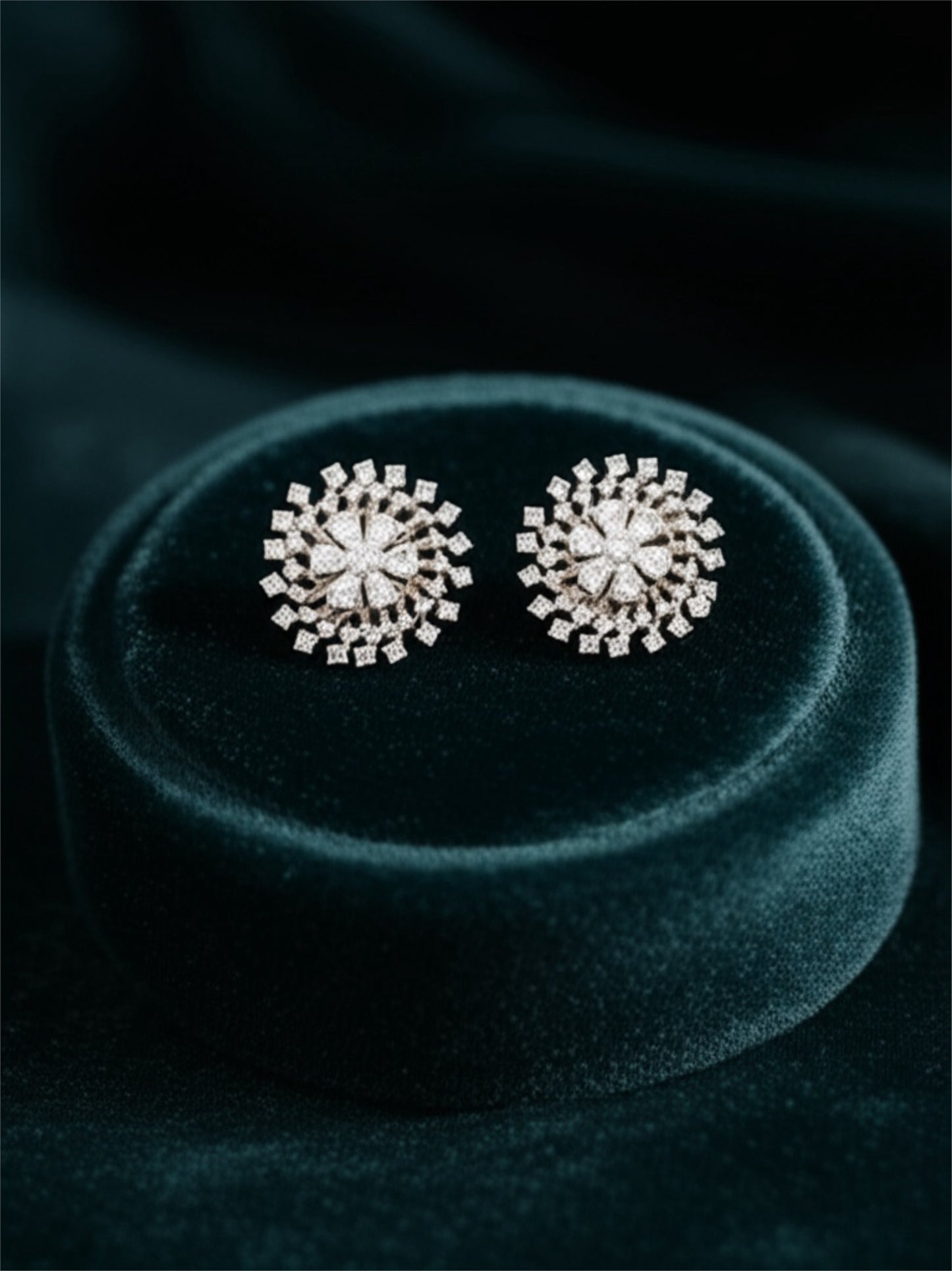 435874 CZ Tops With Rhodium 2 Tone Plating