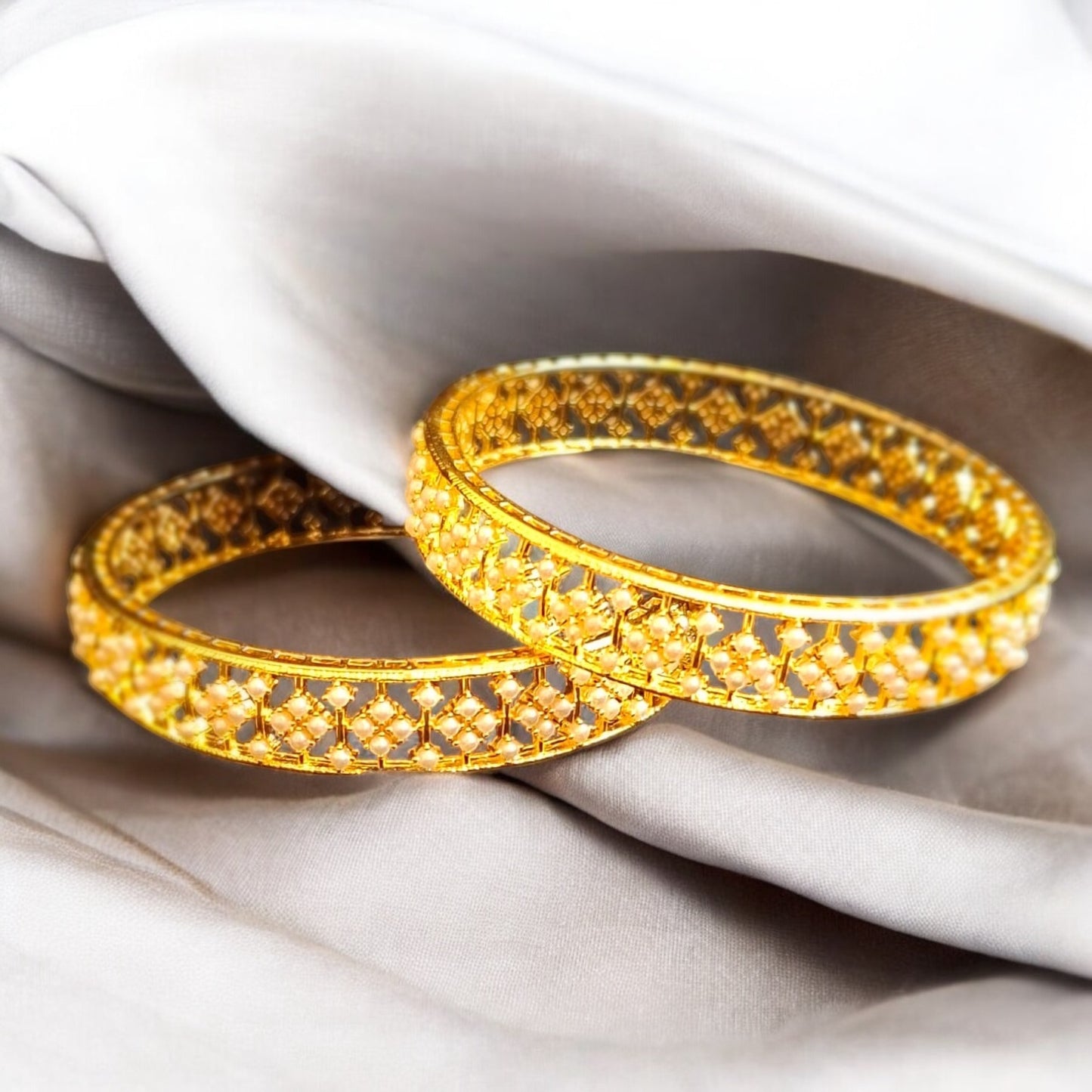 433871 Cz Bangles With Gold Plating-Size 2.6 (Moti)