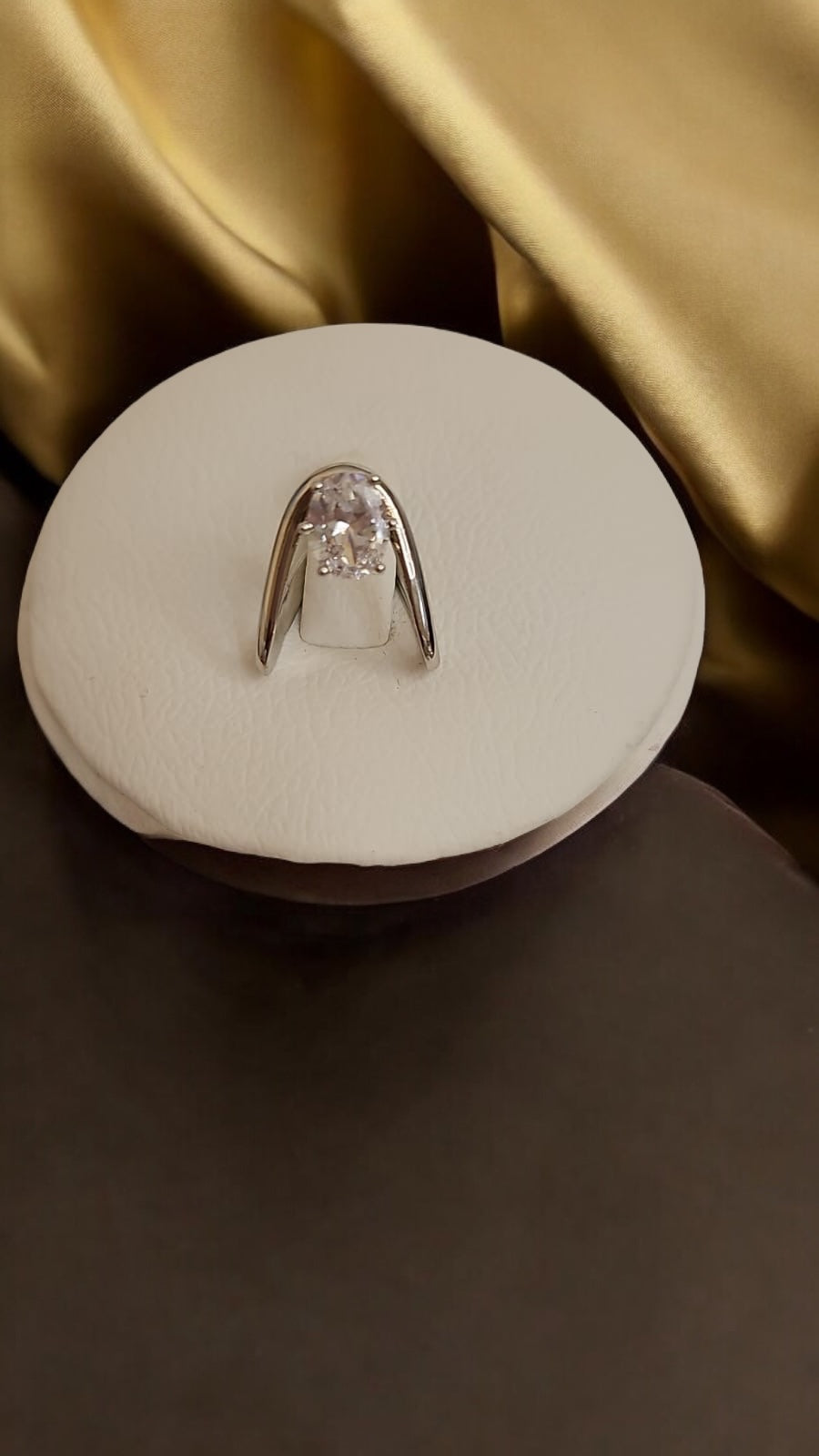 436918 Cz Adjustable Ring Silver