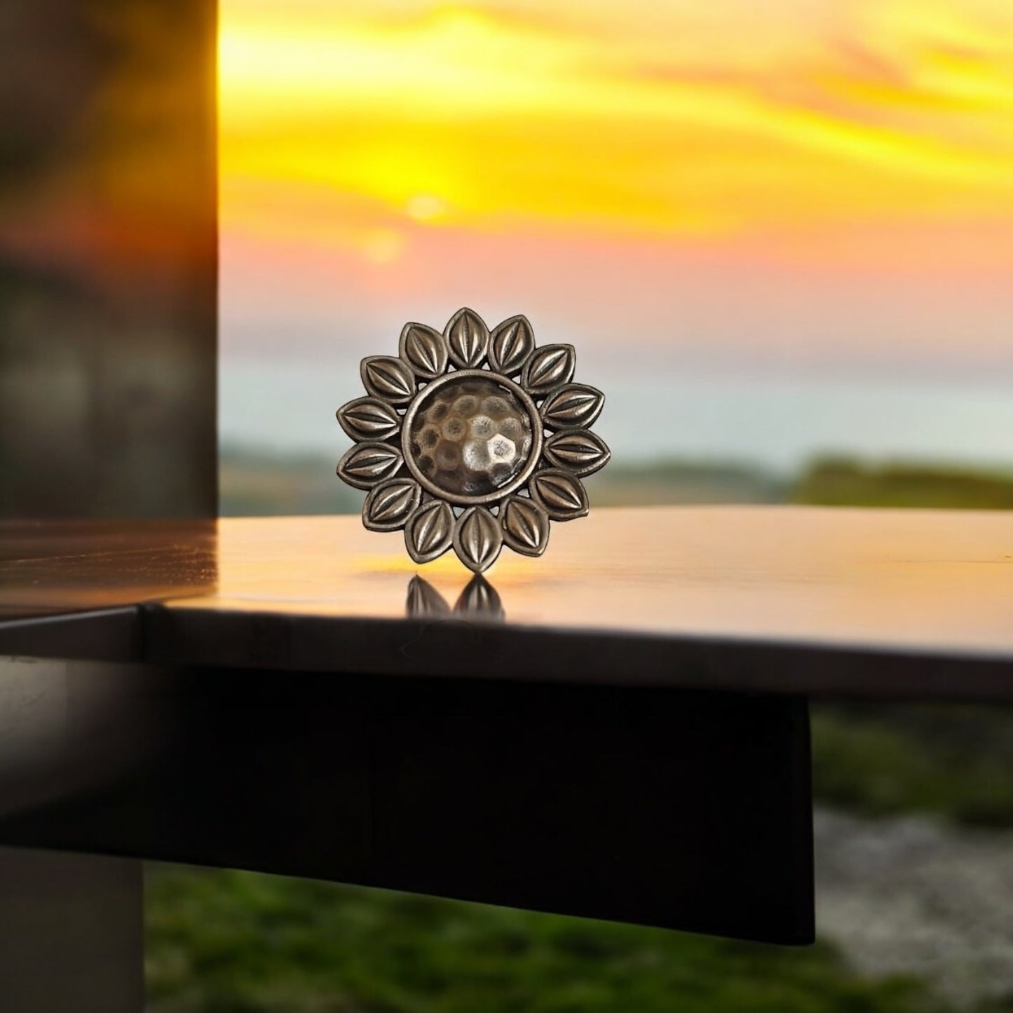 804446 Ring With Oxidised Plating