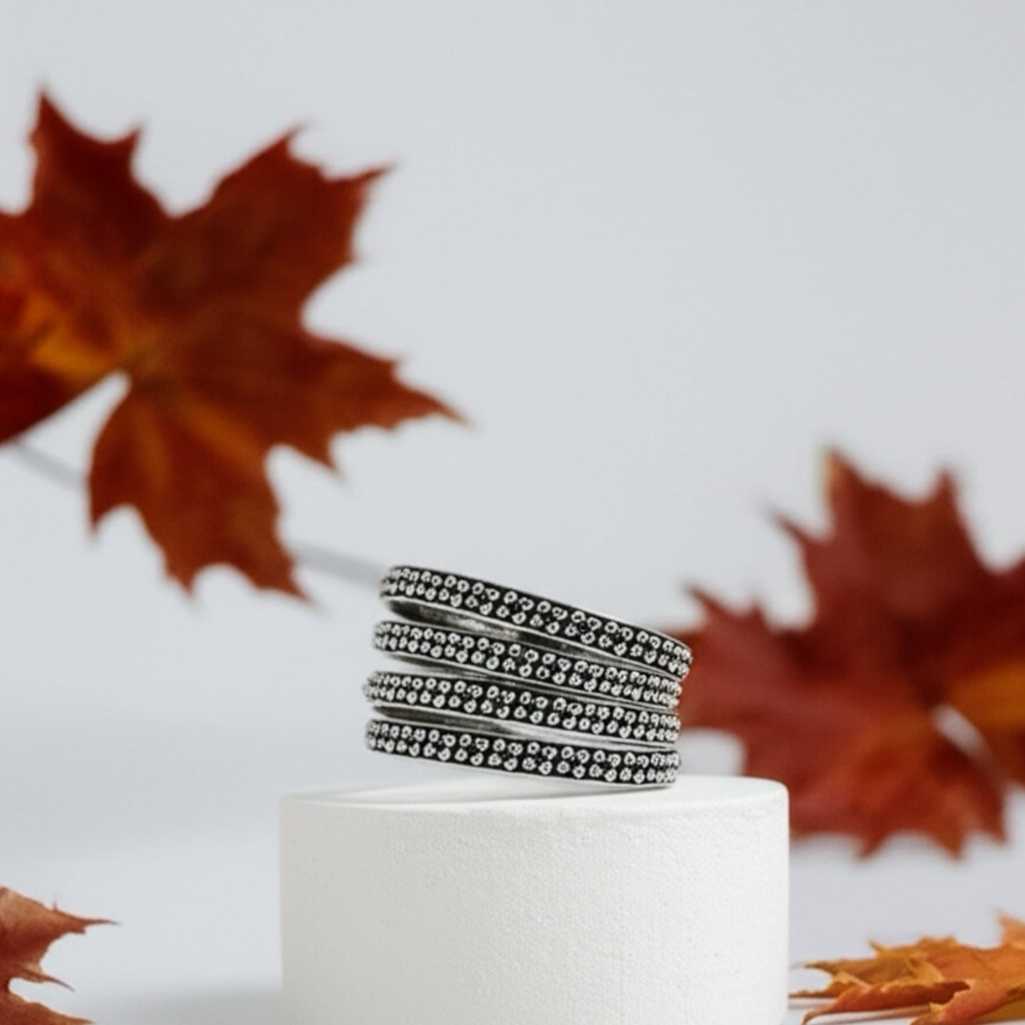 808241 Classic Bangles With Oxidised Plating-Size 2.6