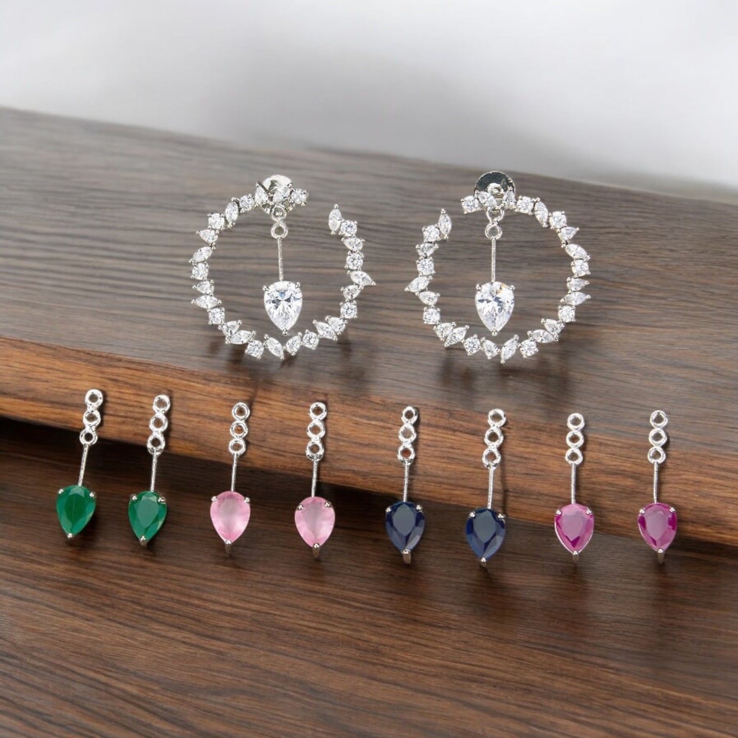 431139 Cubic Zirconia Classic Earring With Rhodium Plating