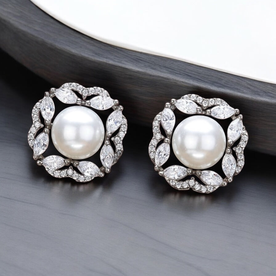 431739 Cz Moti Tops With Black 2 Tone Rhodium Plating