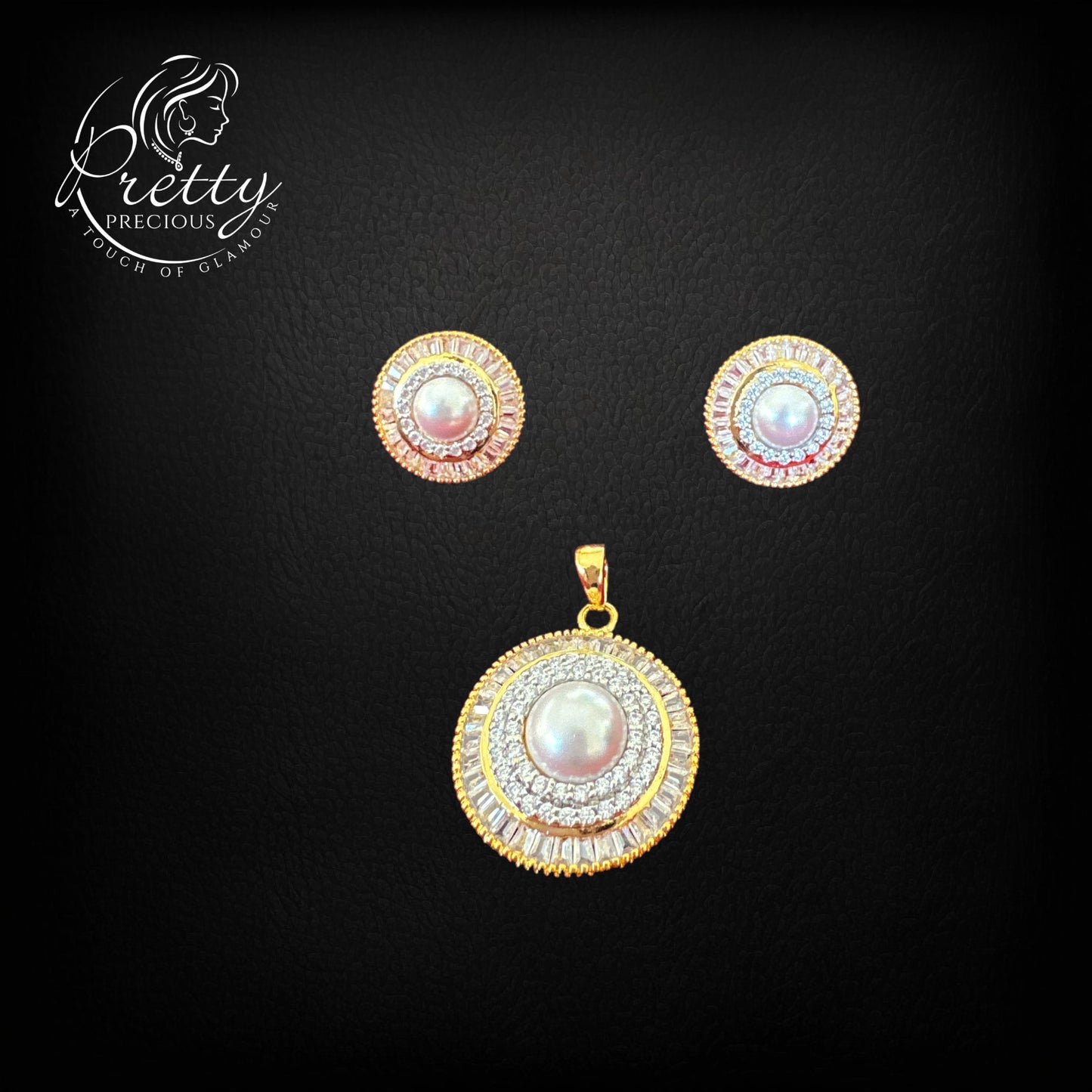 427038 Cz Moti Pendant Set