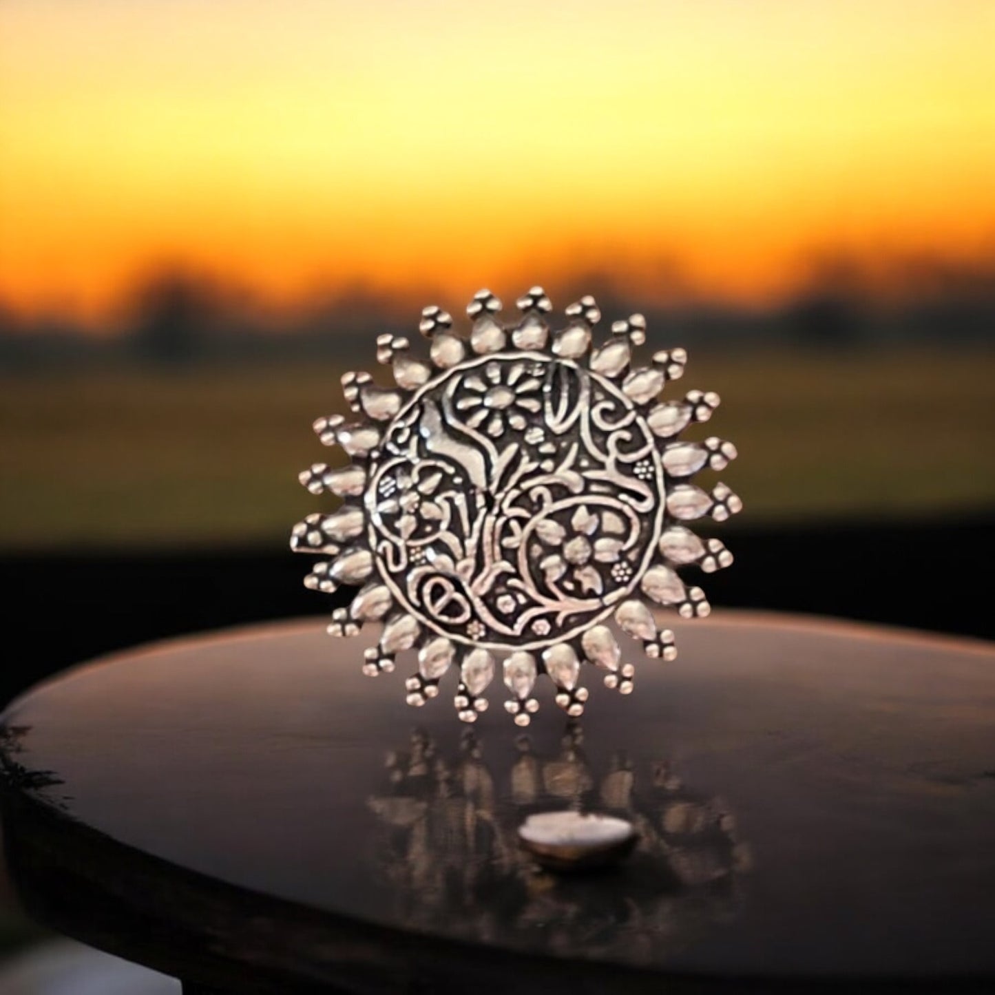 9809-RNO Ring With Oxidised Plating-Design 1