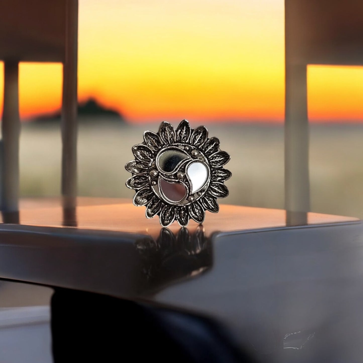 802681 Ring With Oxidised Plating