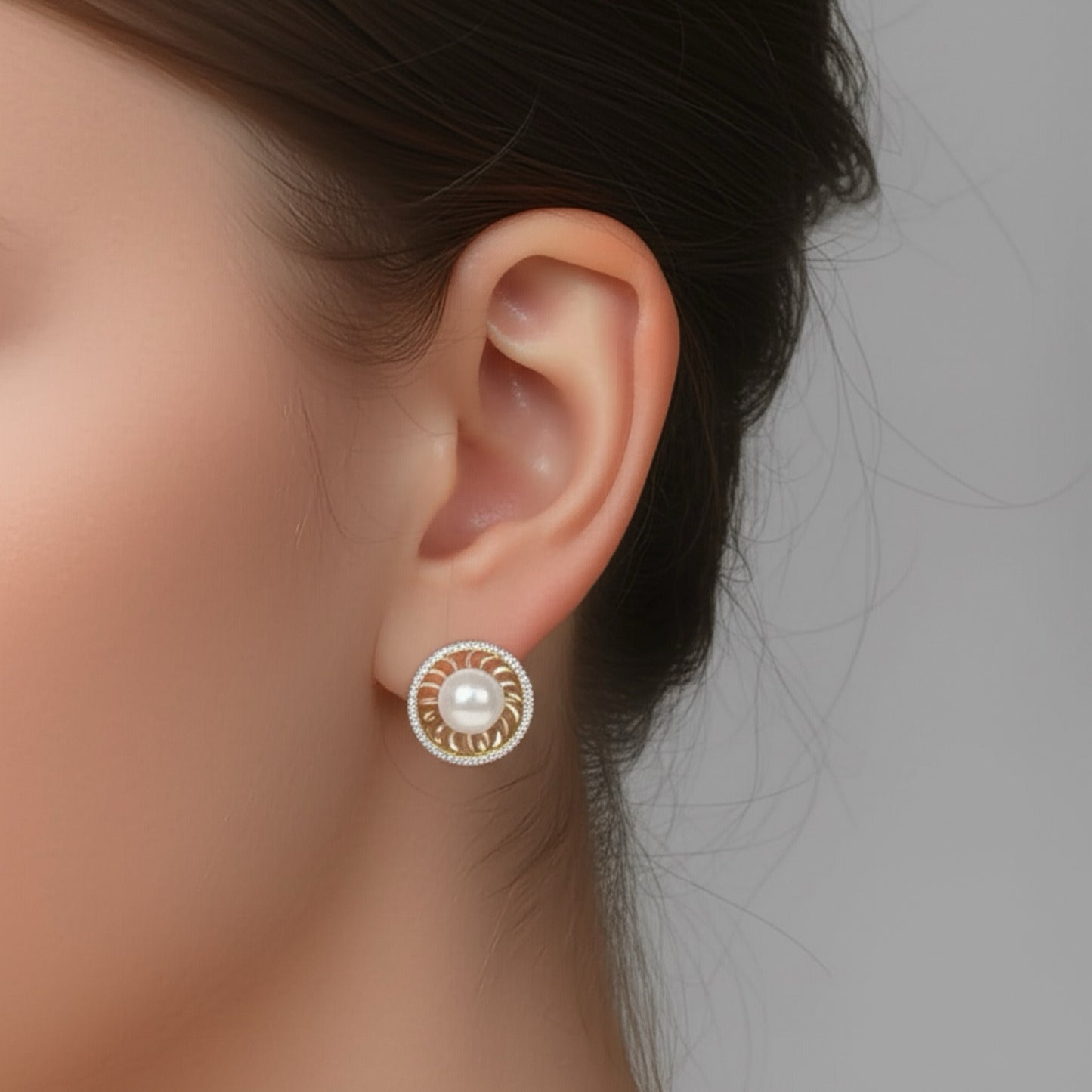 431740 Cz Classic Tops With 2 Tone Rhodium Plating