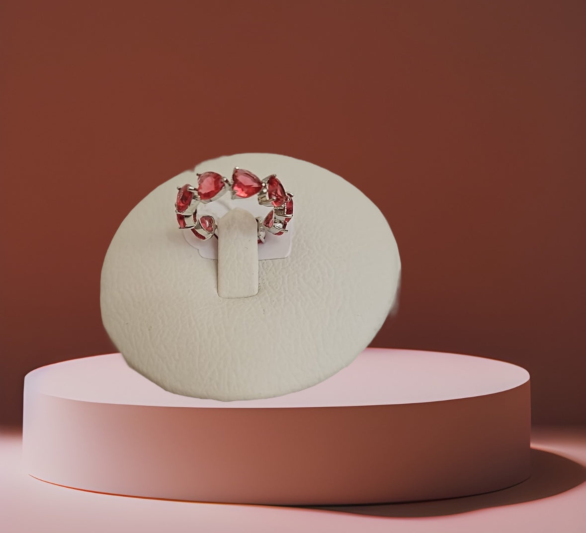 92109-RN Cz Adjustable Ring Ruby