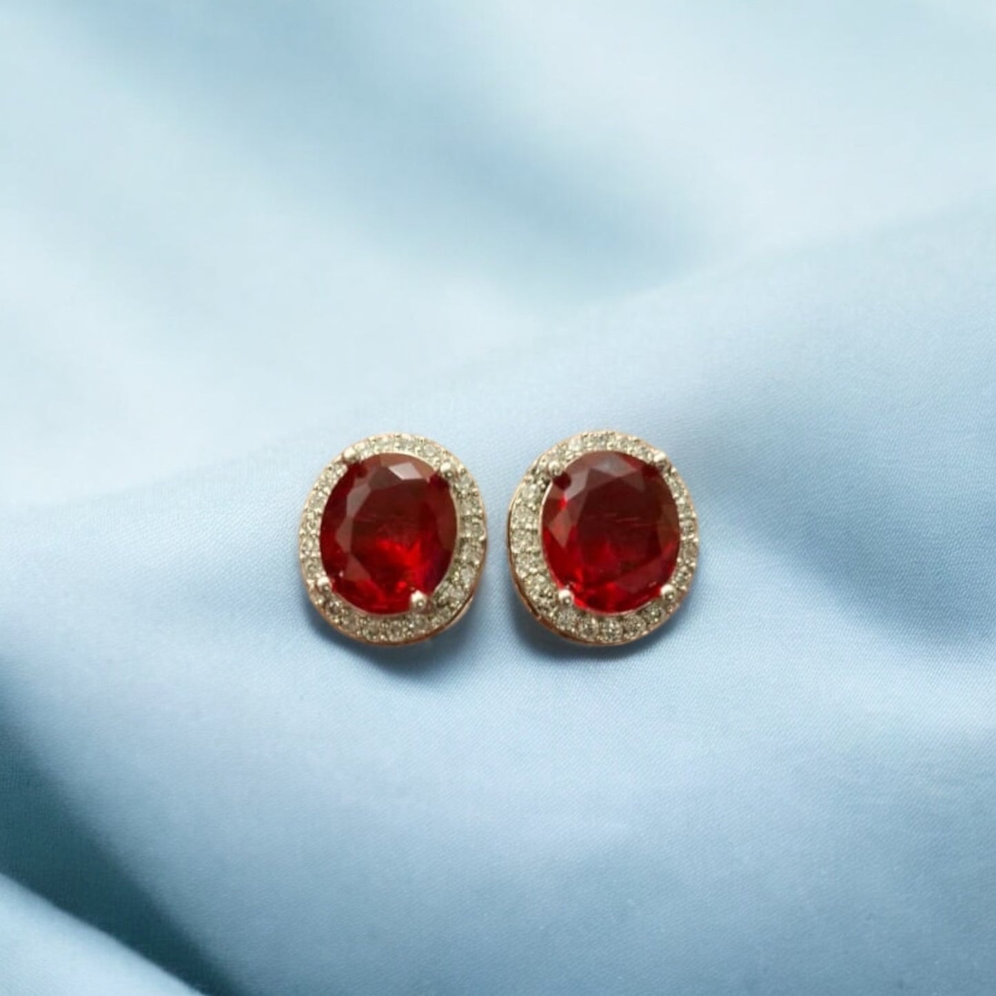 5046 CZ Earring With Gold/Rhodium Plating