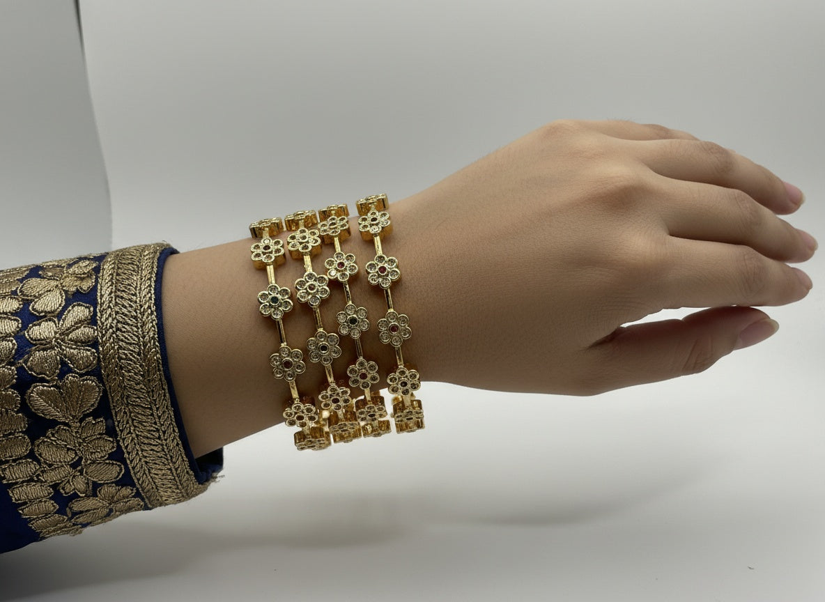 1013 Cz Classic Bangles-Size 2.6- Ruby Green