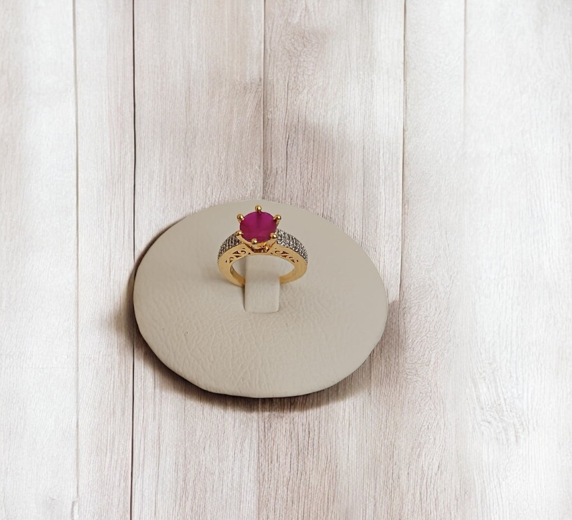 91259 Cz Adjustable Ring Ruby