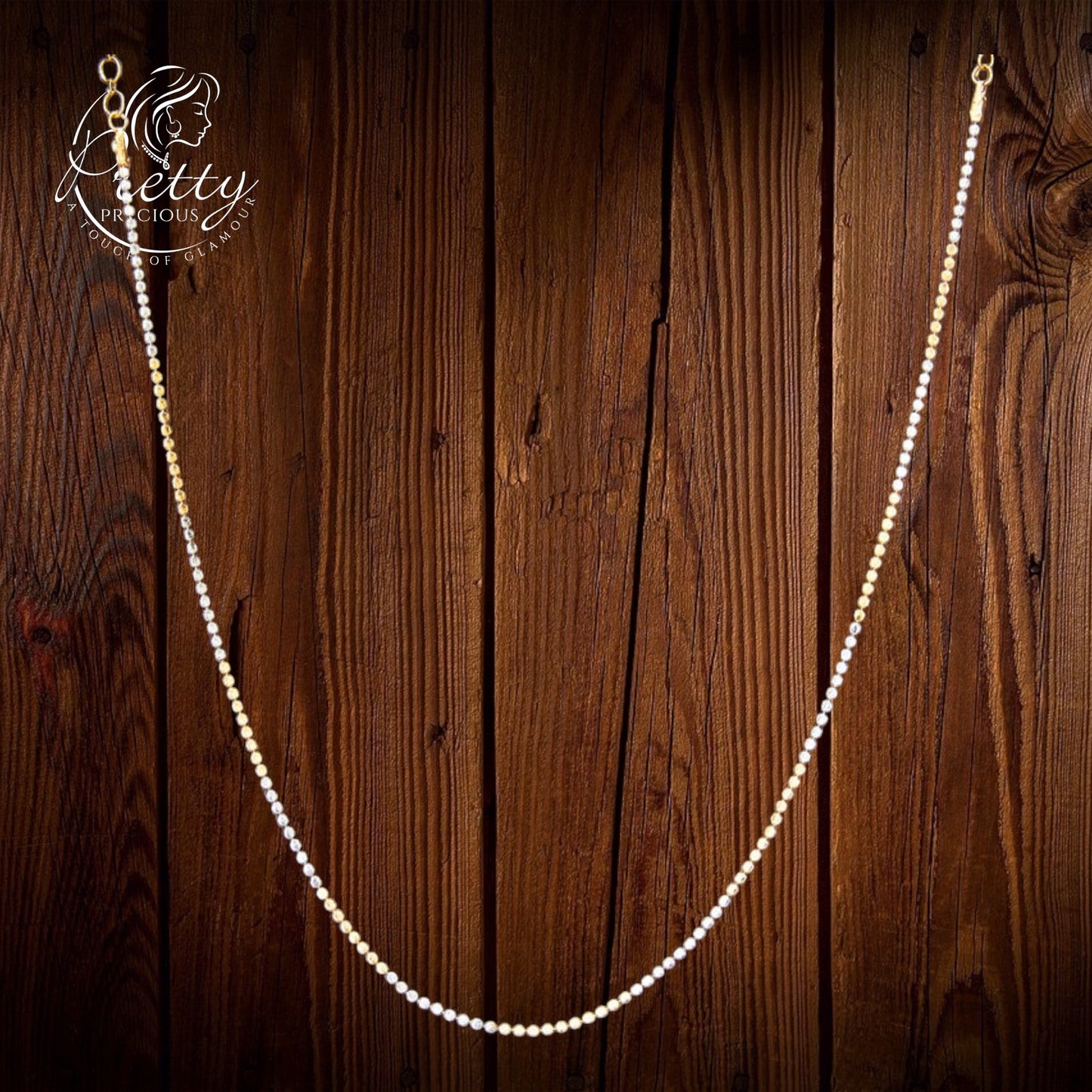 425352 Cubic Zirconia Delicate Chain With 2 Tone Plating