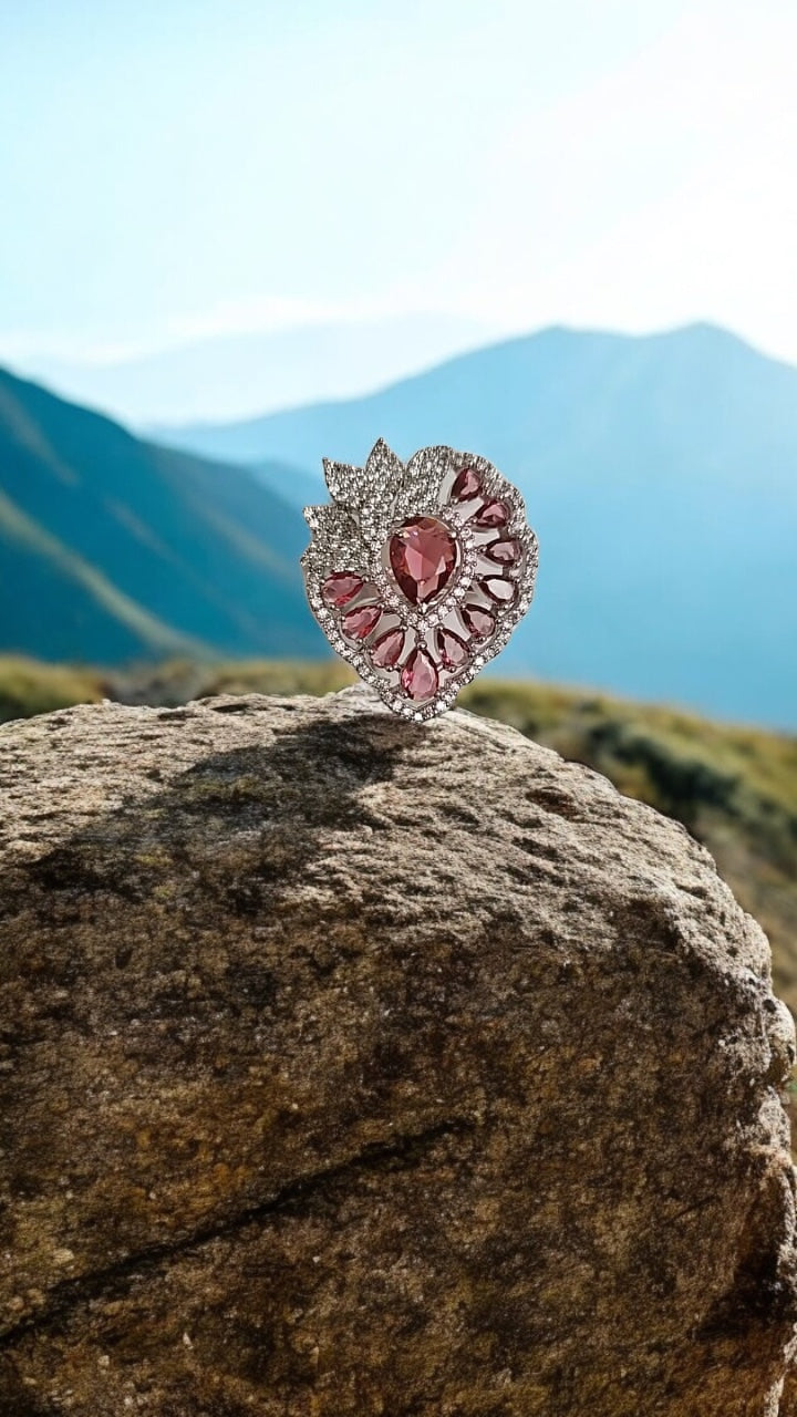 436626 Cz Adjustable Ring Ruby