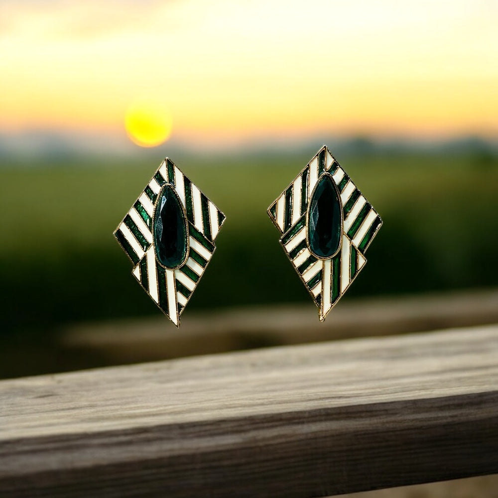 111616-Indo Western (Kundan) Earring-Green