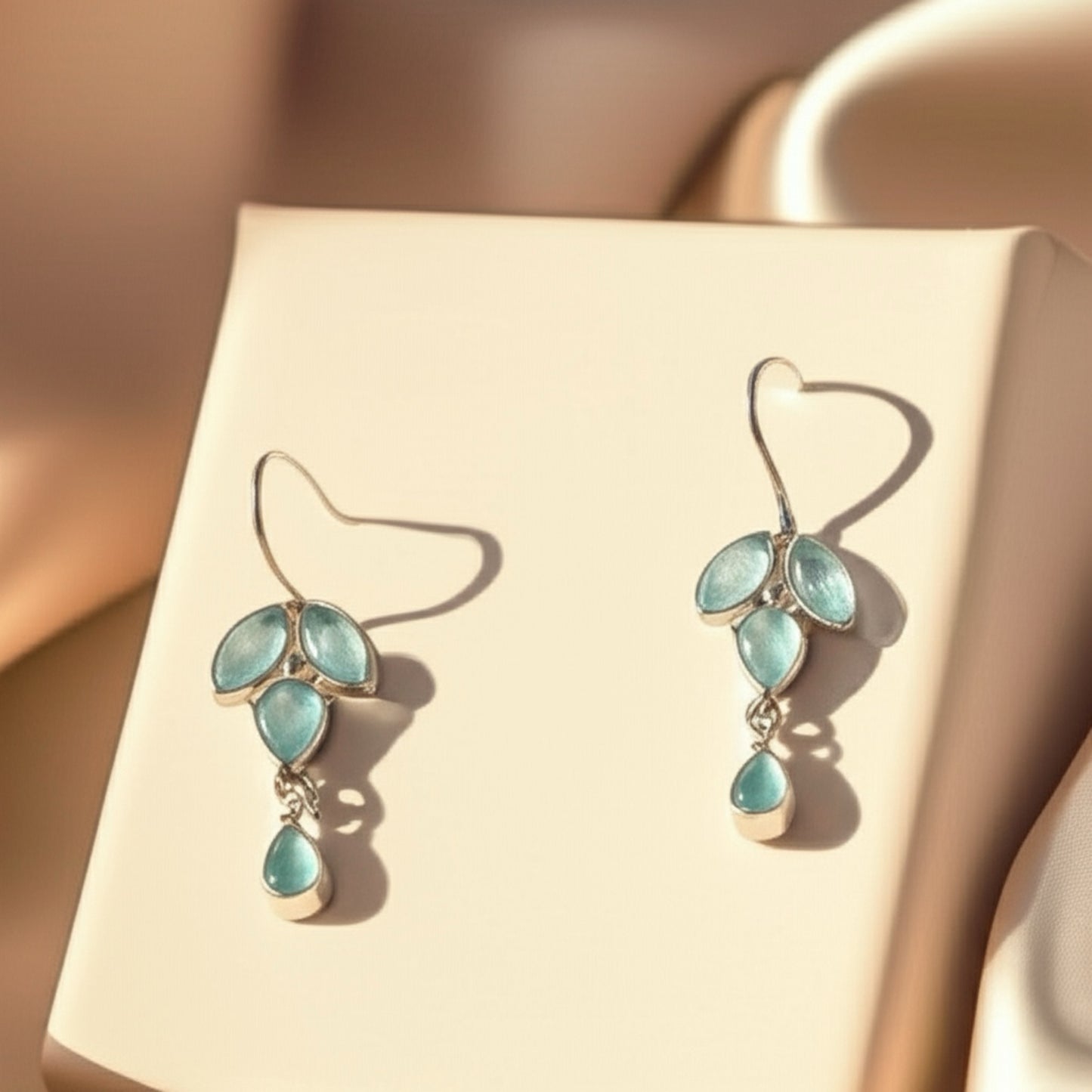 91999-ERO Pretty Precious Fashion Oxidised Silver Stylish Party Wear Earrings for Women and Girls-Mint