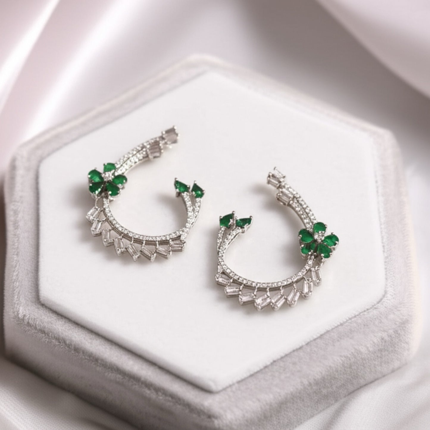 435693 CZ Earring With Gold/Rhodium Plating