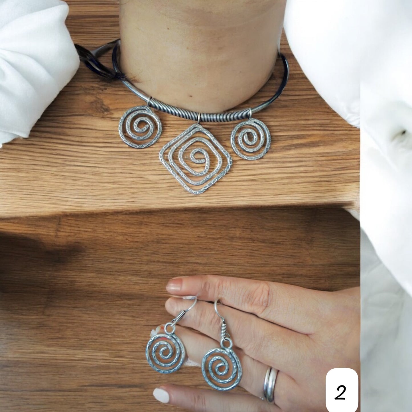 93509-NSO Classic Necklace With Oxidised Plating-Design 1