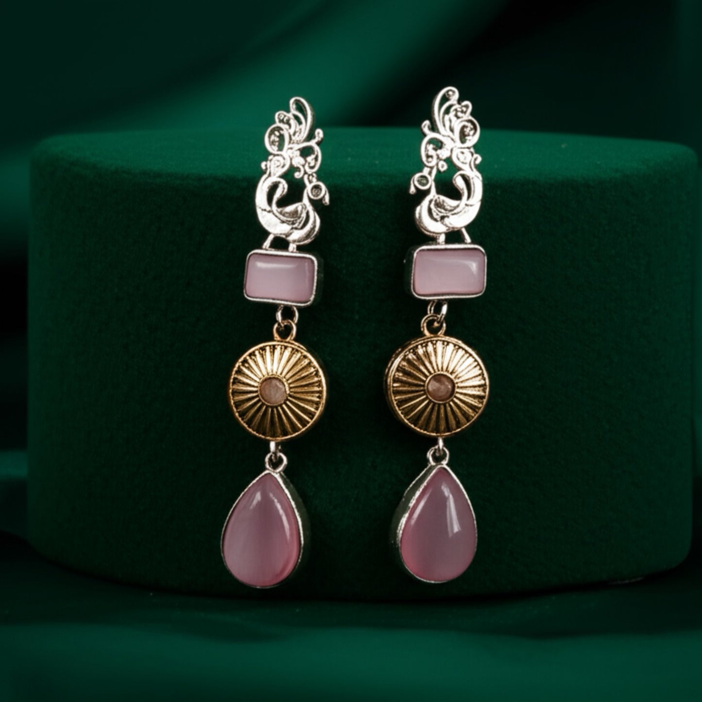 808921 Pretty Precious Fashion Oxidised Silver Stylish Party Wear Earrings for Women and Girls