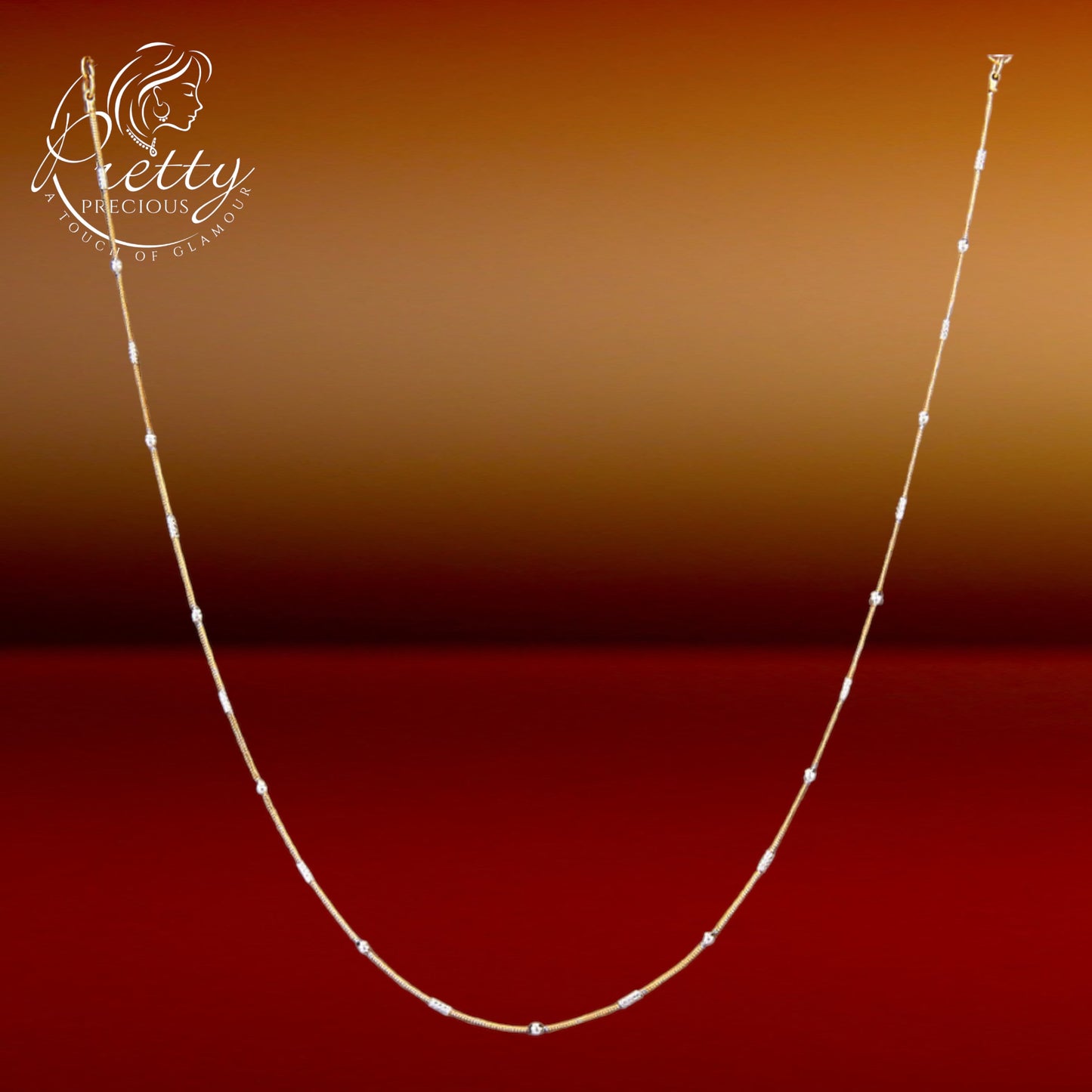 425295 Cz Delicate Chain With 2 Tone Plating