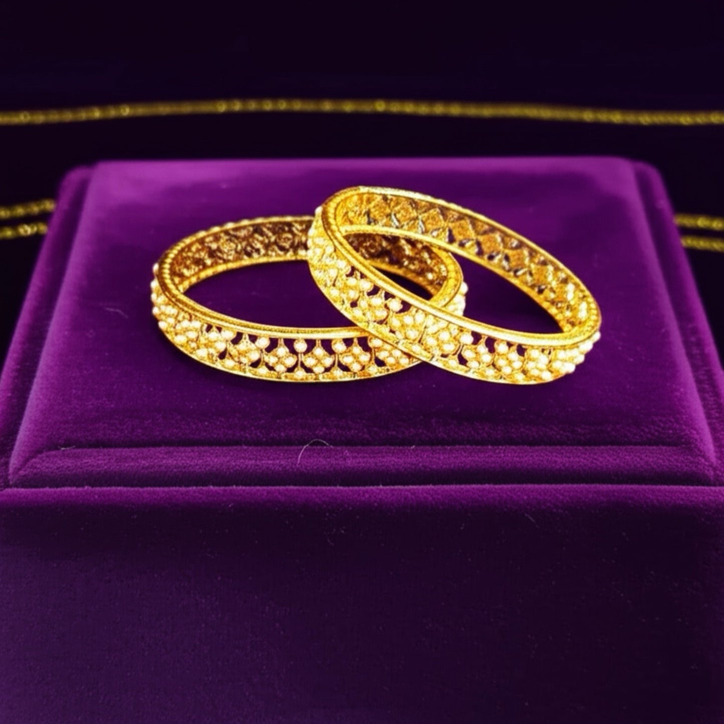 433871 Cz Bangles With Gold Plating-Size 2.6 (Moti)