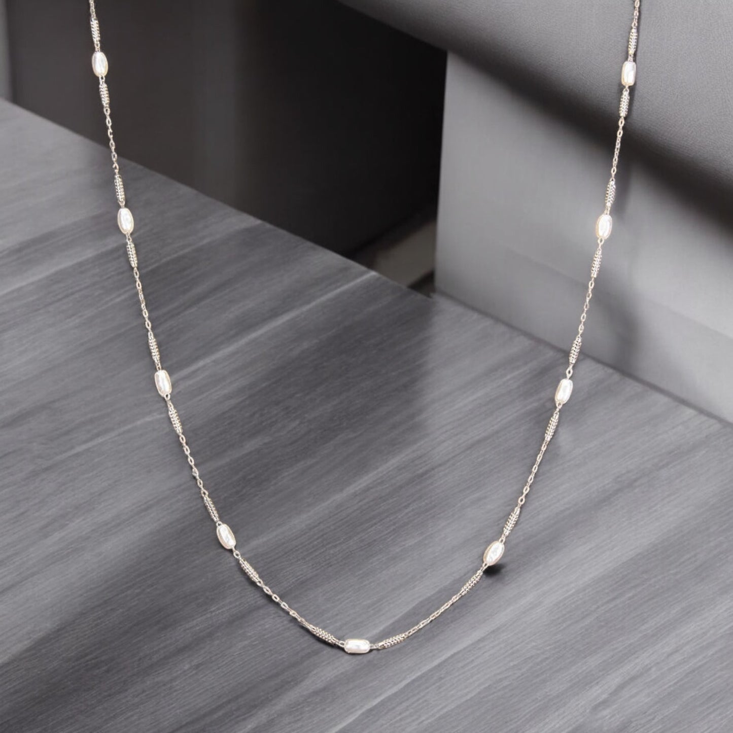 429862 American Diamond Delicate Chain With Rhodium Plating-Silver