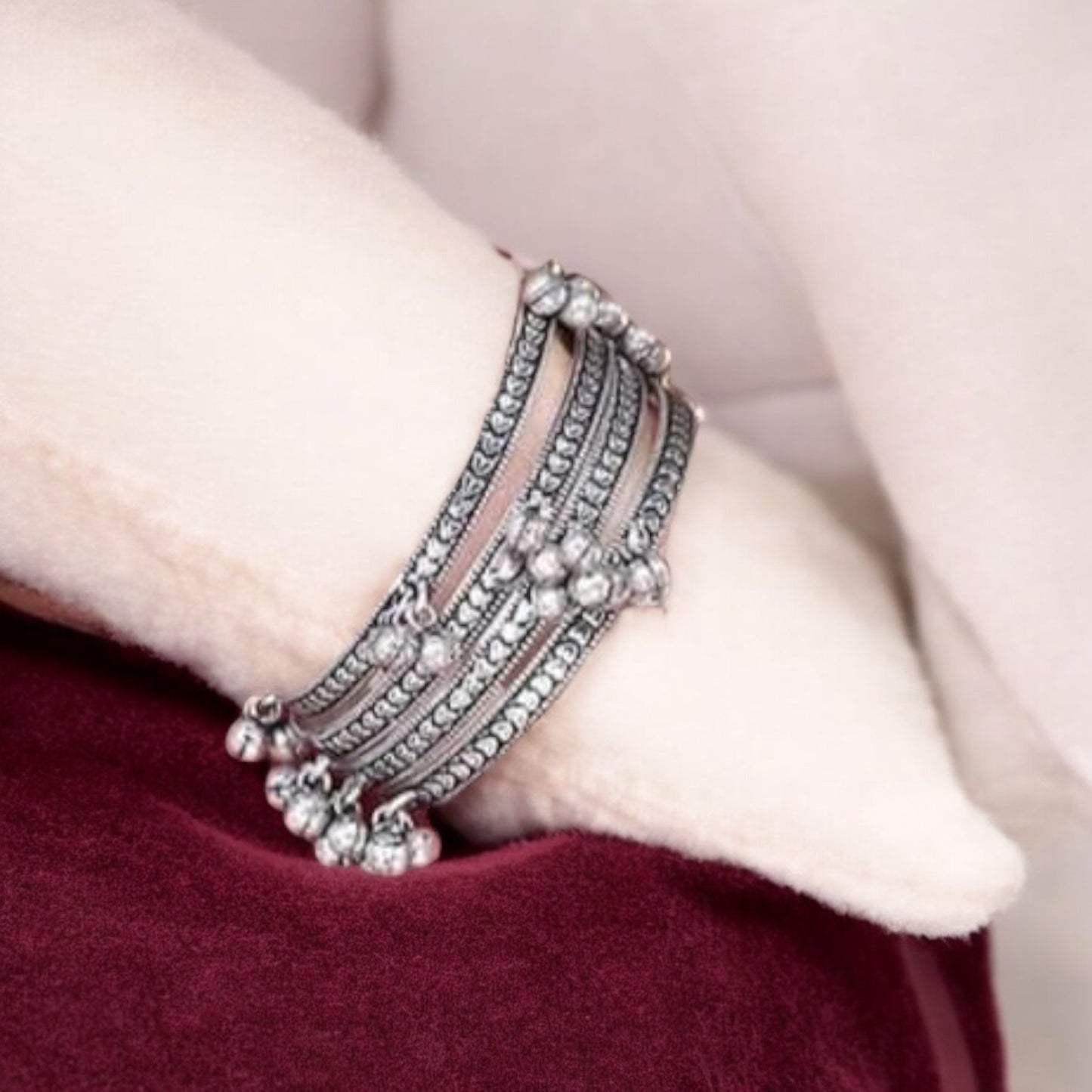 92009-KDO Bangles With Oxidised Plating (set of 4) -Size 2.4