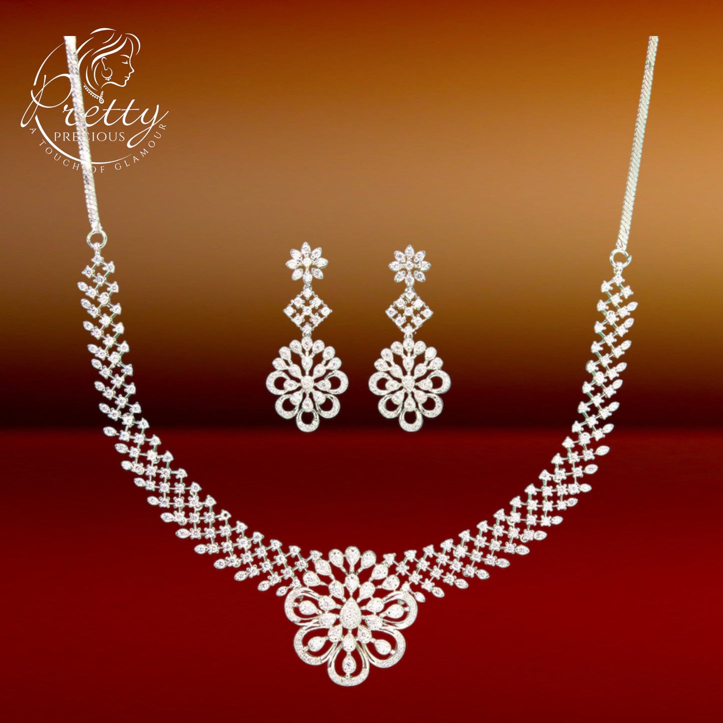 436614 Cz Delicate Necklace Silver