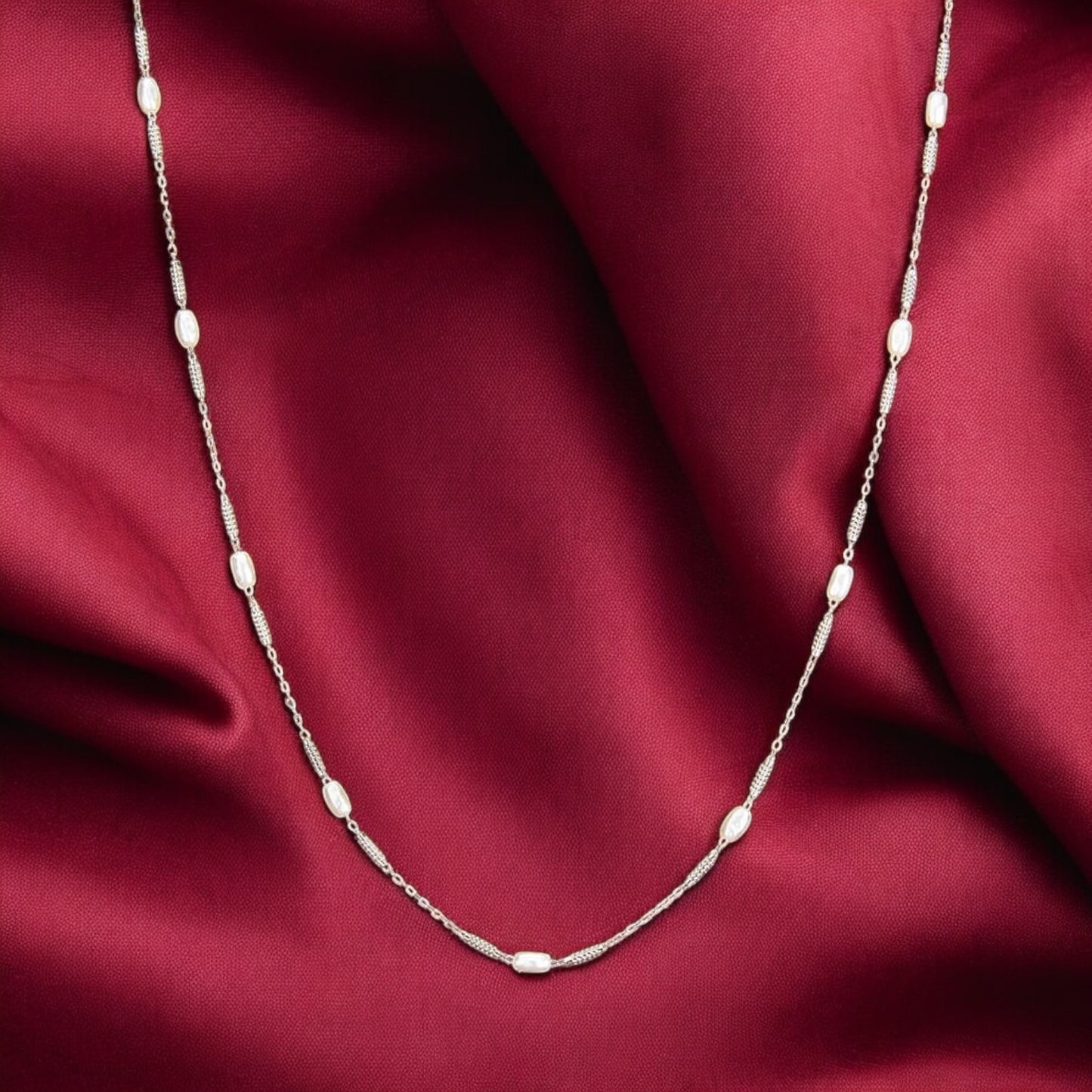 429862 American Diamond Delicate Chain With Rhodium Plating-Silver