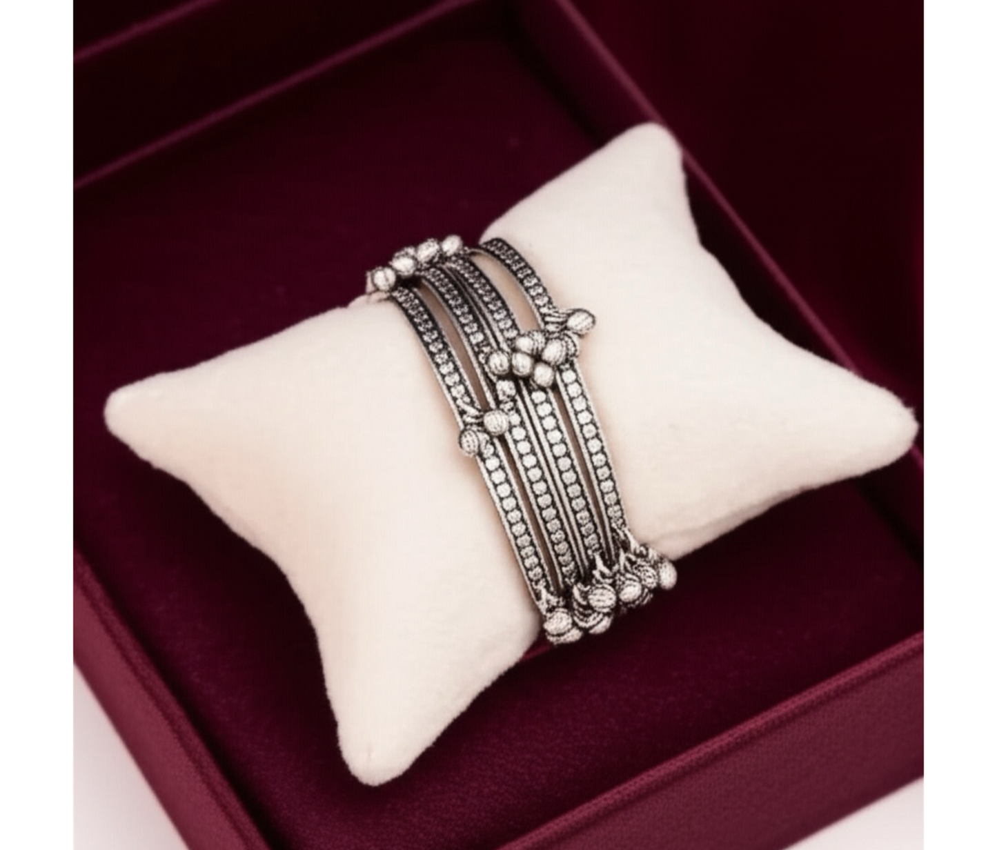 92009-KDO Bangles With Oxidised Plating (set of 4) -Size 2.4