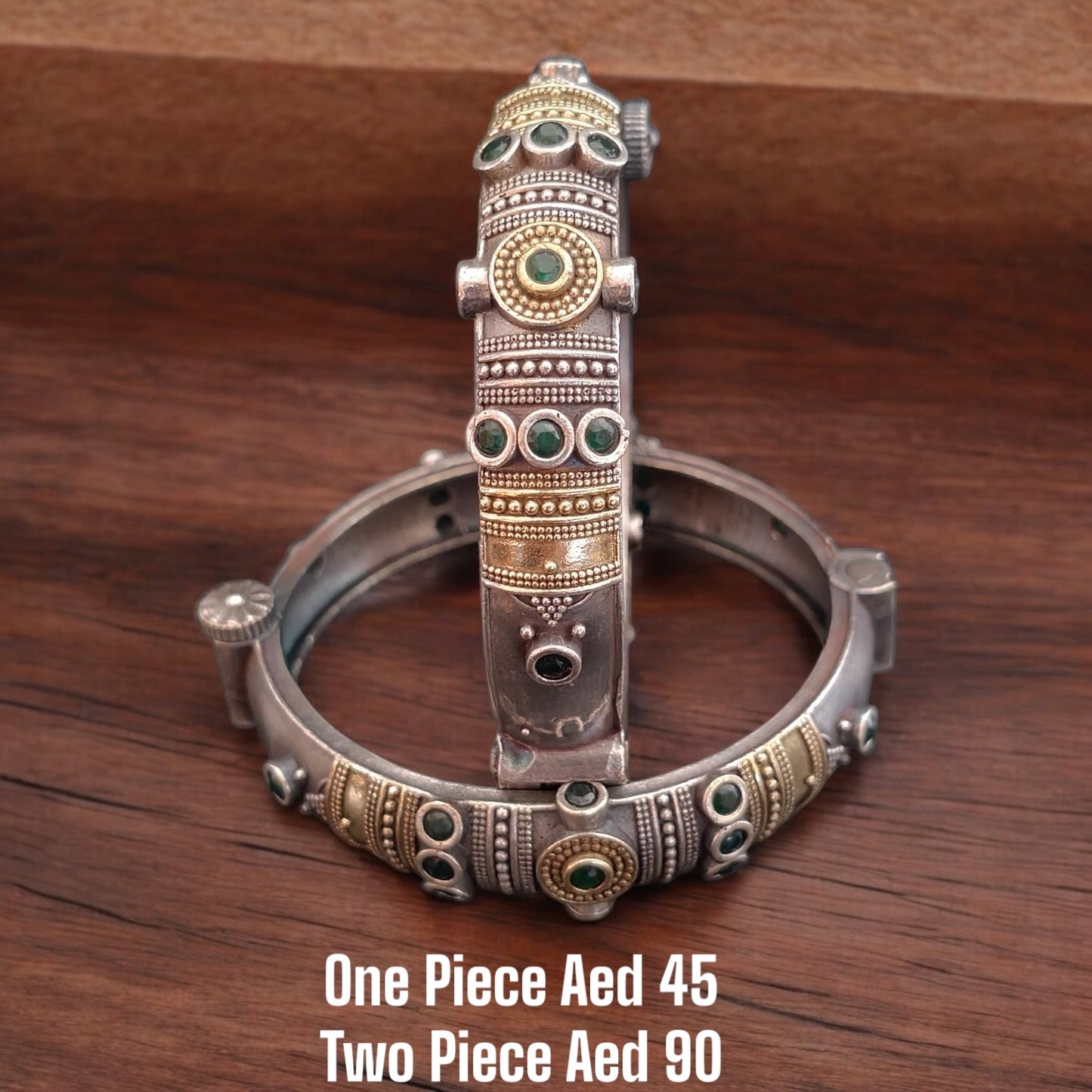 94509-KDO Classic Kada With Oxidised Plating-Design 2-Green