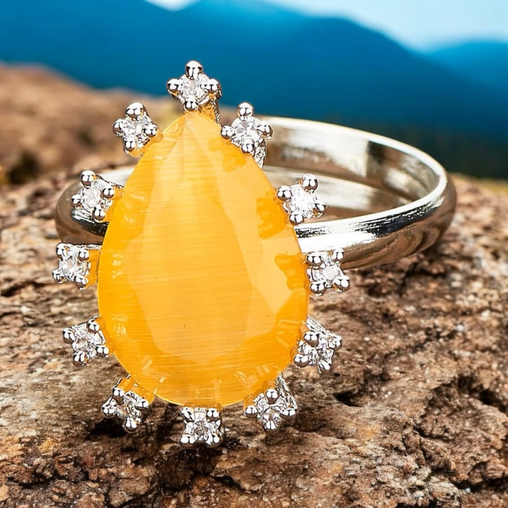 429272 Cz Adjustable Ring Yellow