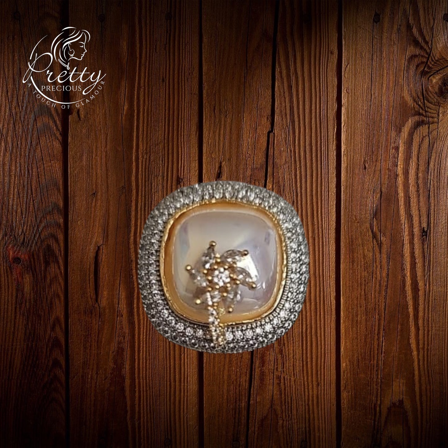 91859 RN Cz Adjustable Ring Moti