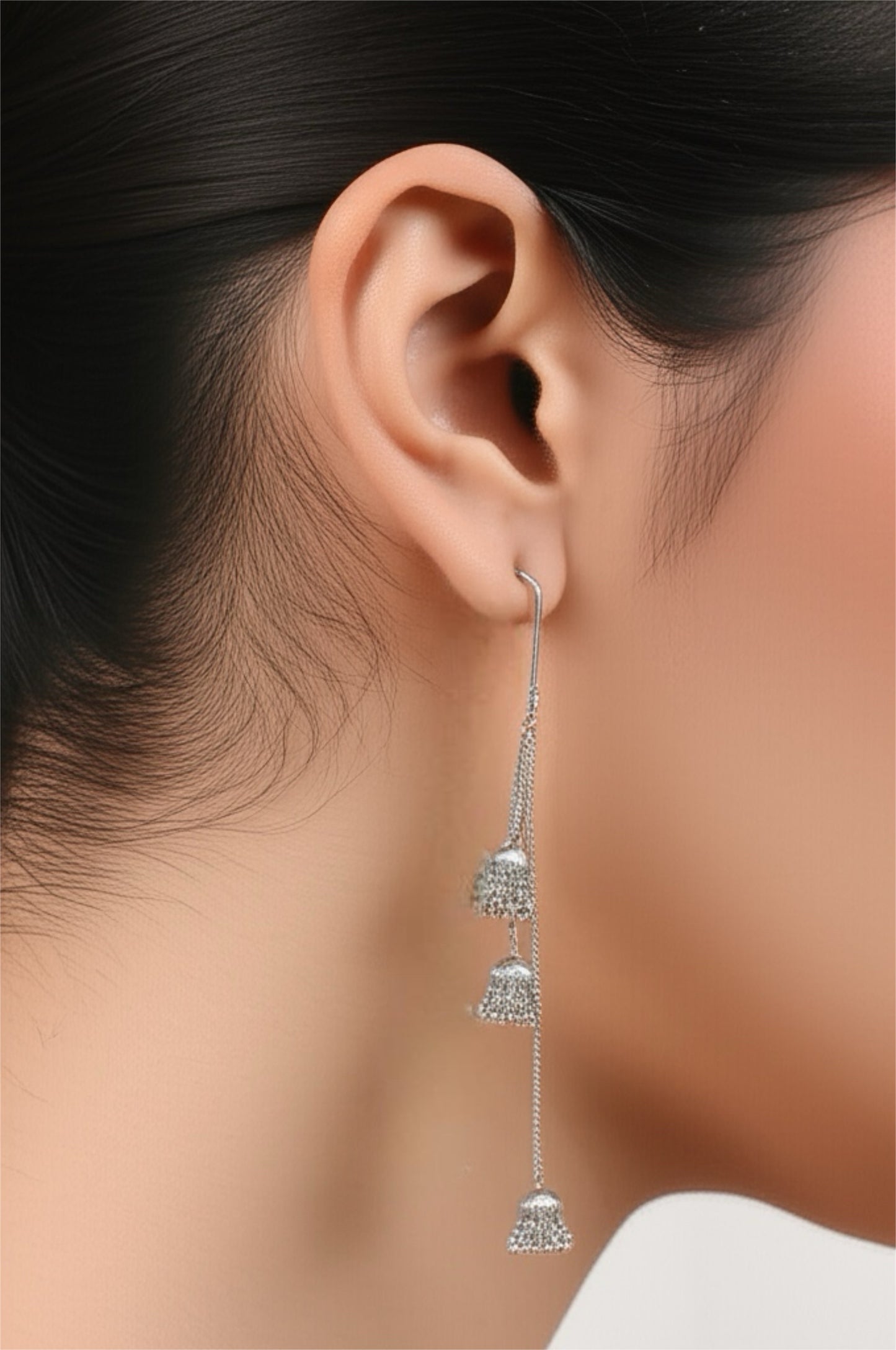 91309-ERO Pretty Precious Fashion Oxidised Silver Stylish Party Wear Earrings for Women and Girls