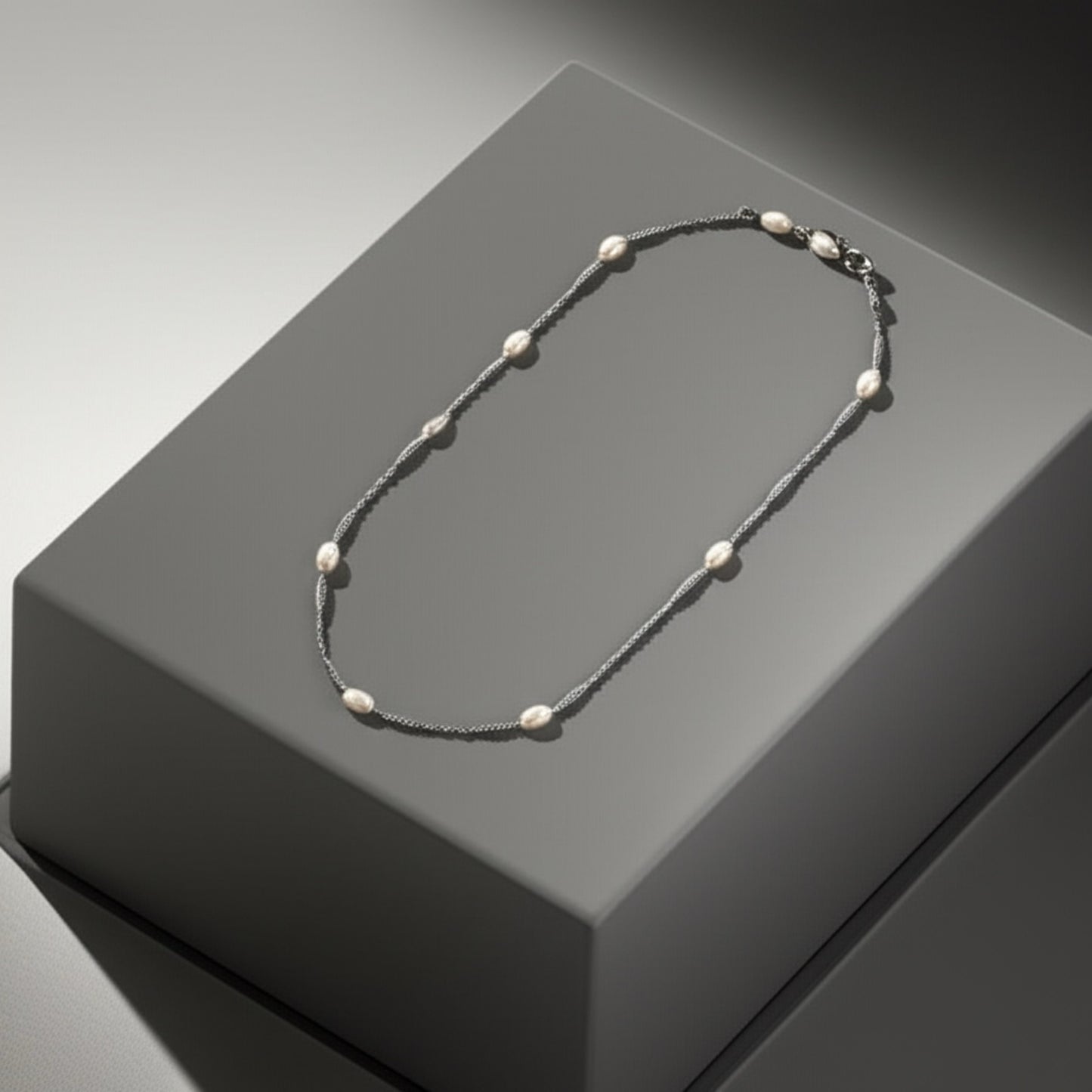 429862 American Diamond Delicate Chain With Rhodium Plating-Silver