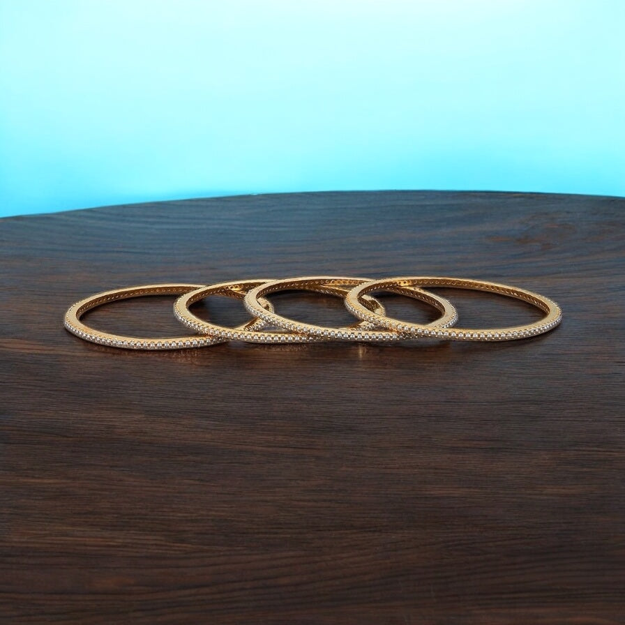 427266 Cz Moti Bangles With Gold Plating-Size 2.6