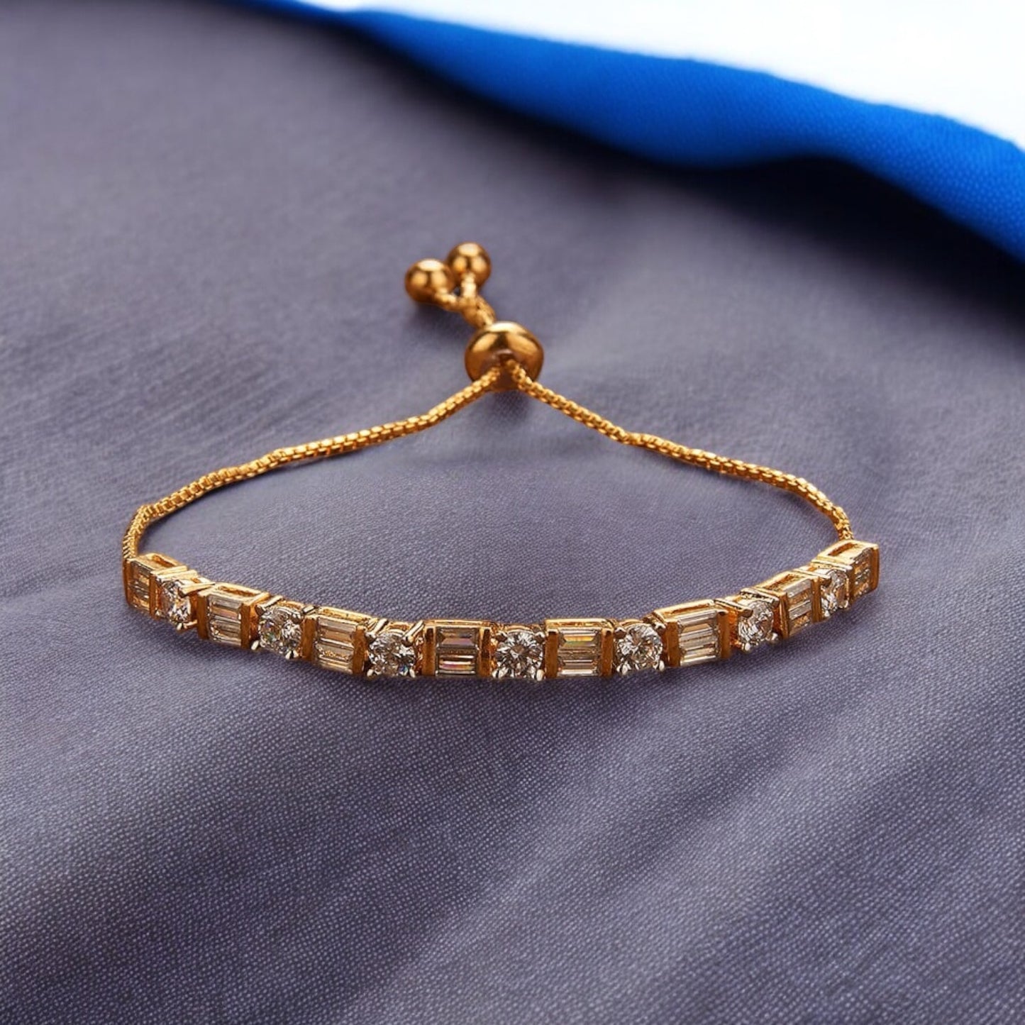 431773 Adjustable Bracelet With Gold Plating-White