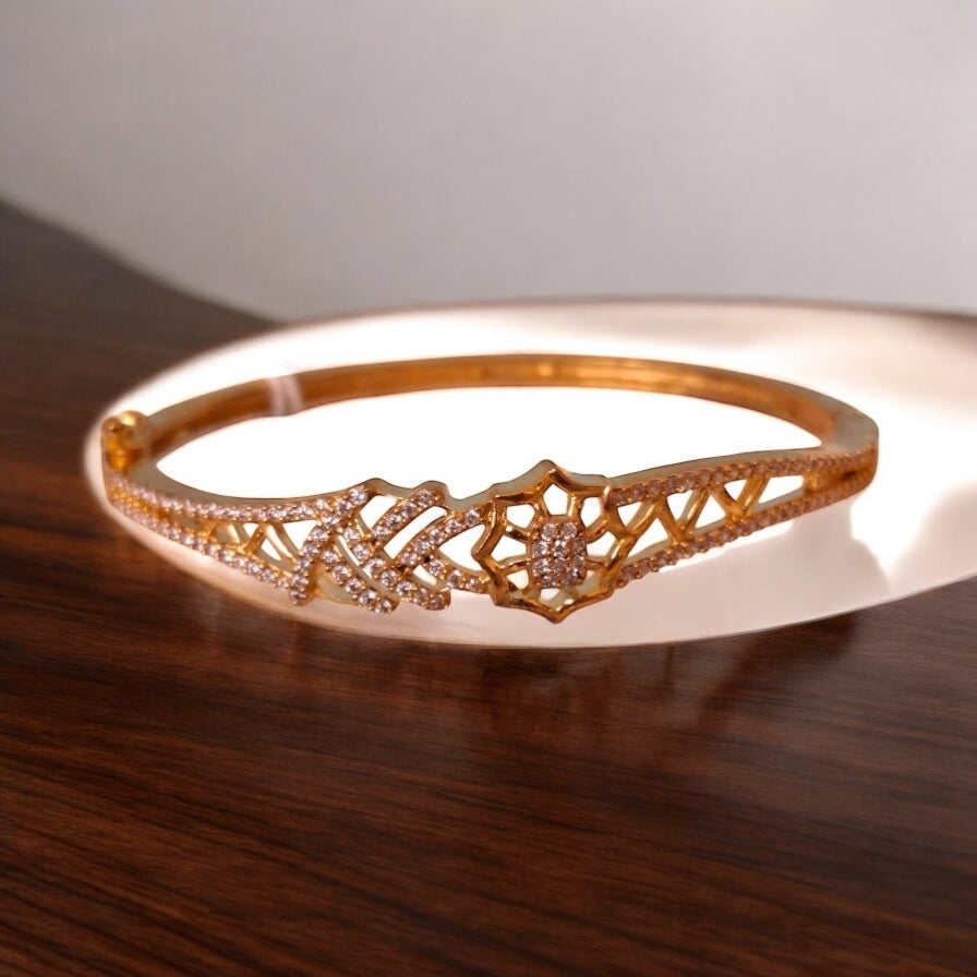 5086 Cubic Zirconia Classic Kada With Gold Plating