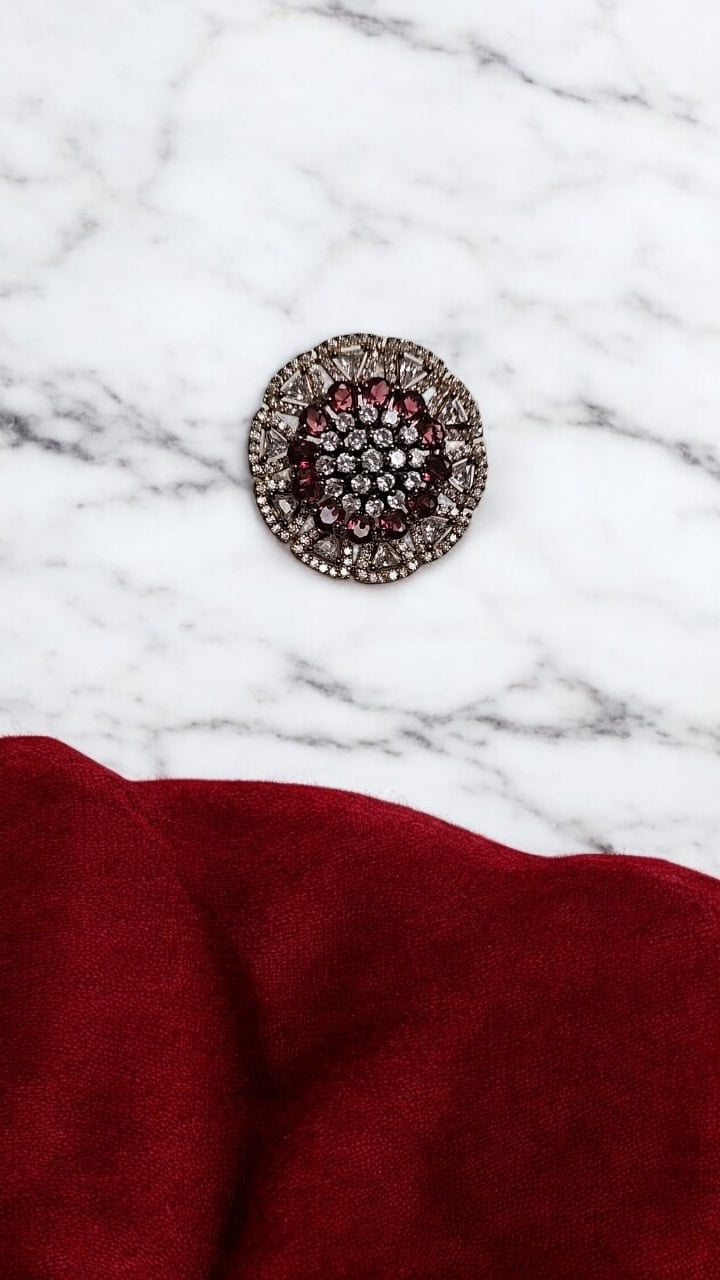 40190 Cz Adjustable Ring Ruby