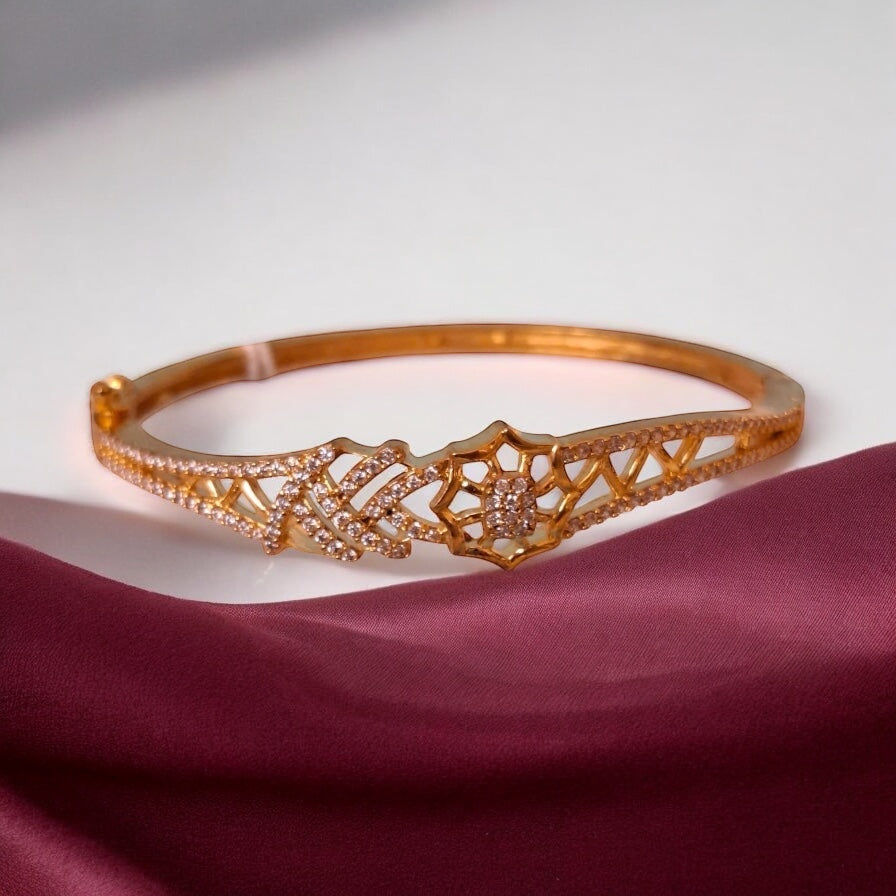 5086 Cubic Zirconia Classic Kada With Gold Plating