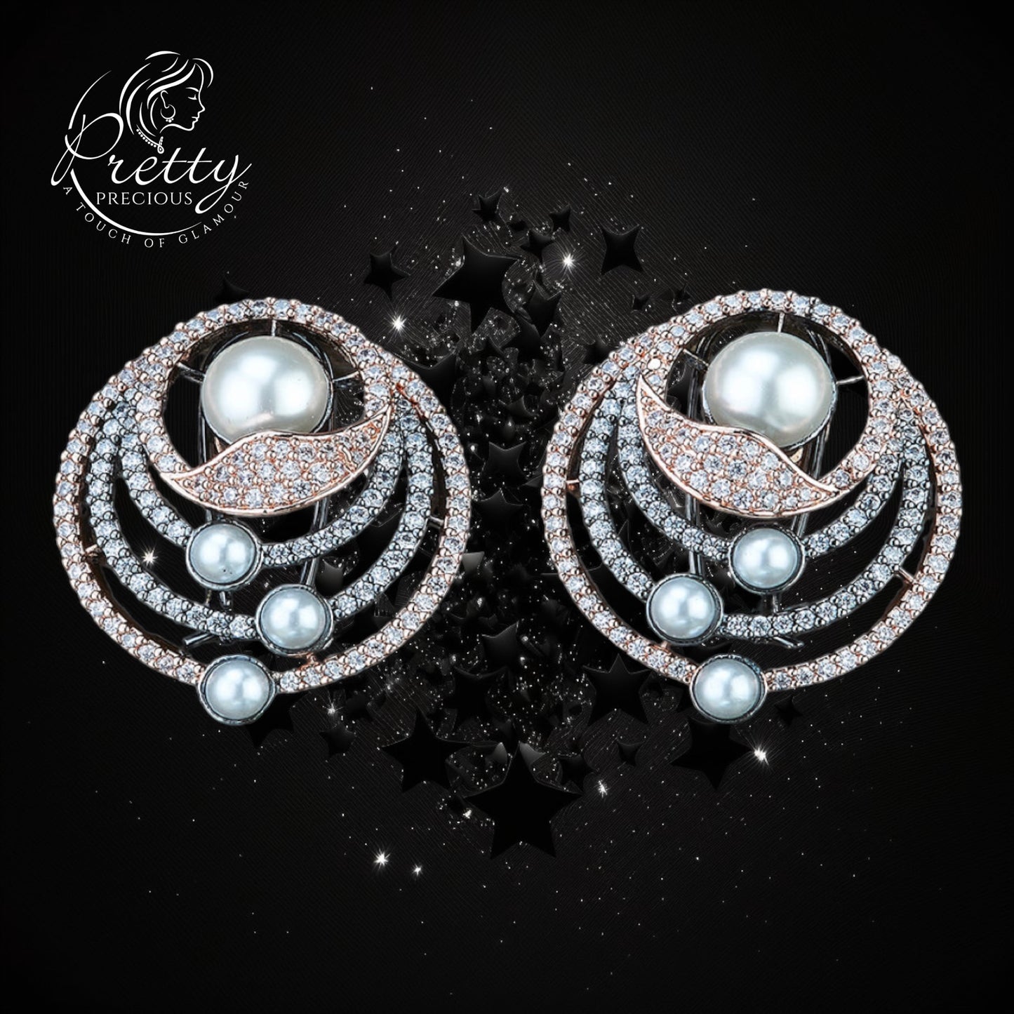 420865 Cz Tops With Black Rose Plating