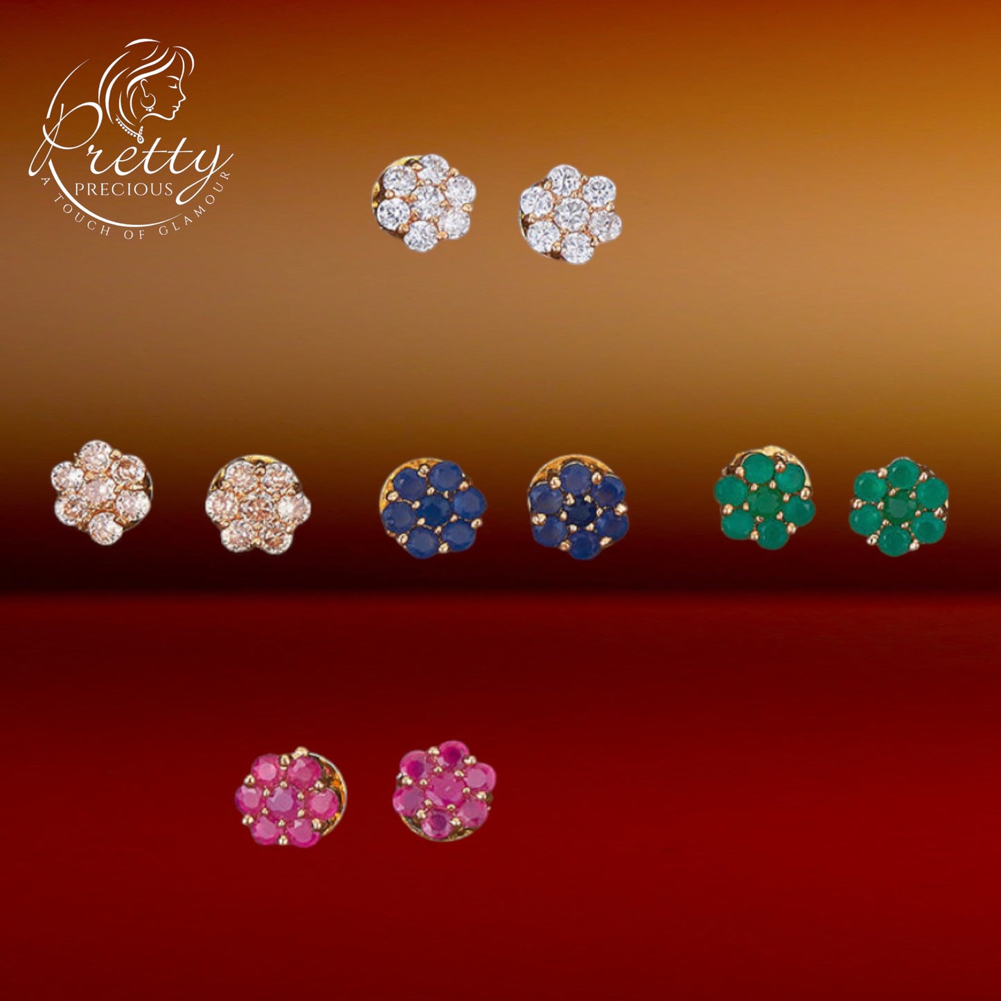 427472 Cubic Zirconia Delicate Tops With Gold Plating