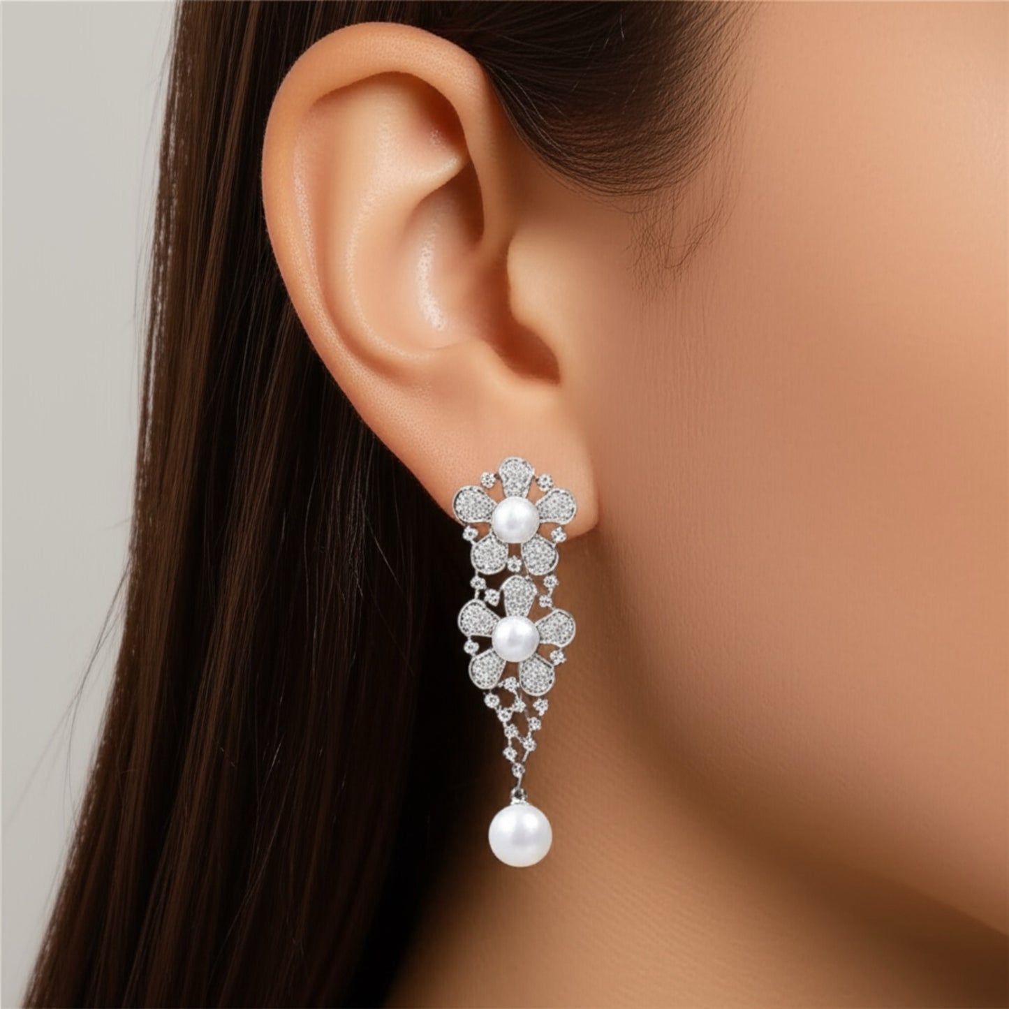 435232 Earring With Rhodium Plating-Silver